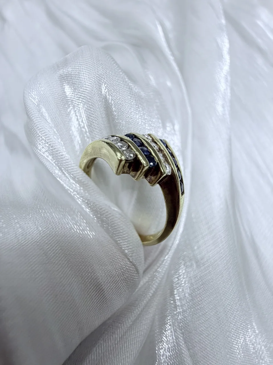 K18YG SAPPHIRE RING S0.22CT FD0.19CT 3.82G hover