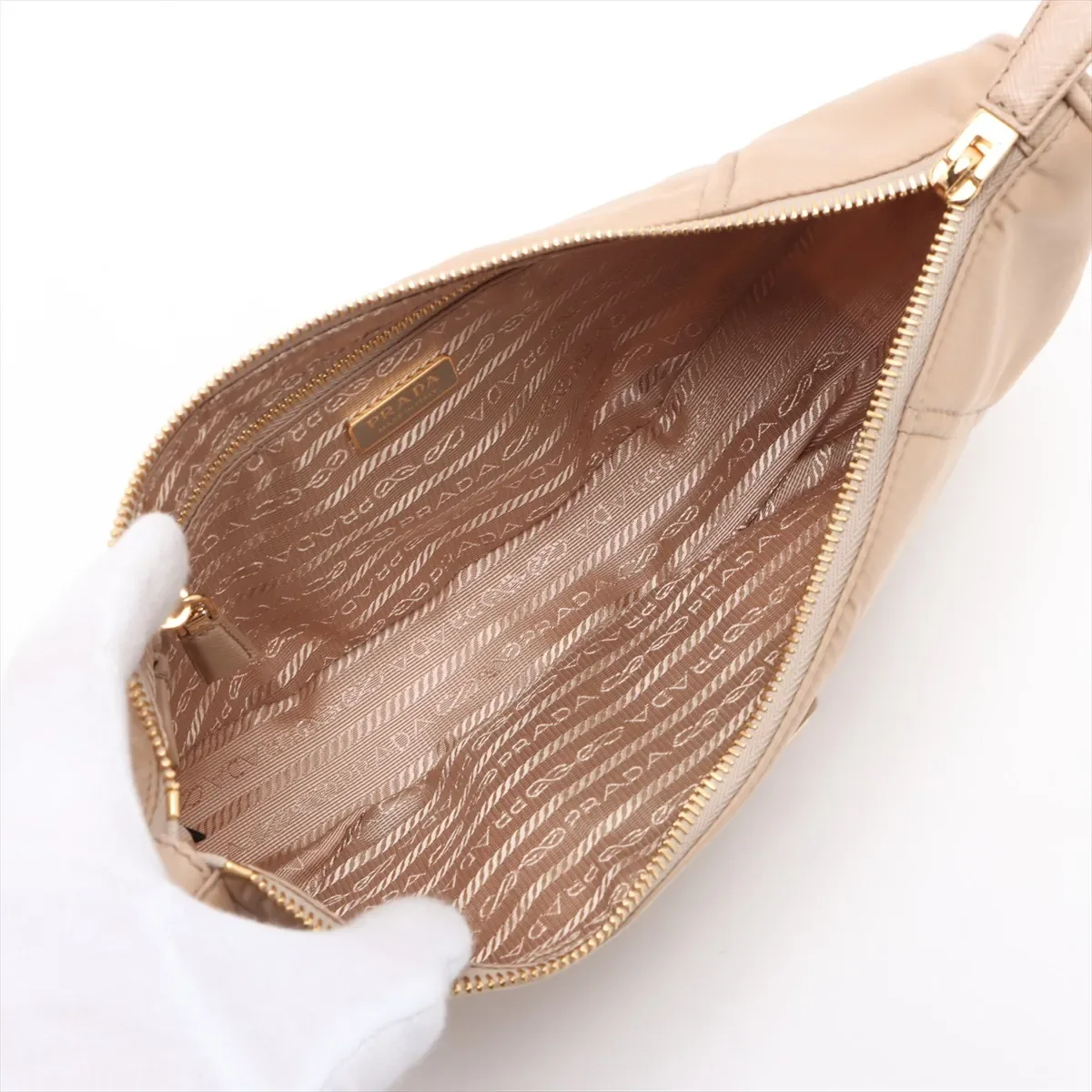 PRADA TESSUTO TWO-WAY SHOULDER BAG (BEIGE) view 7