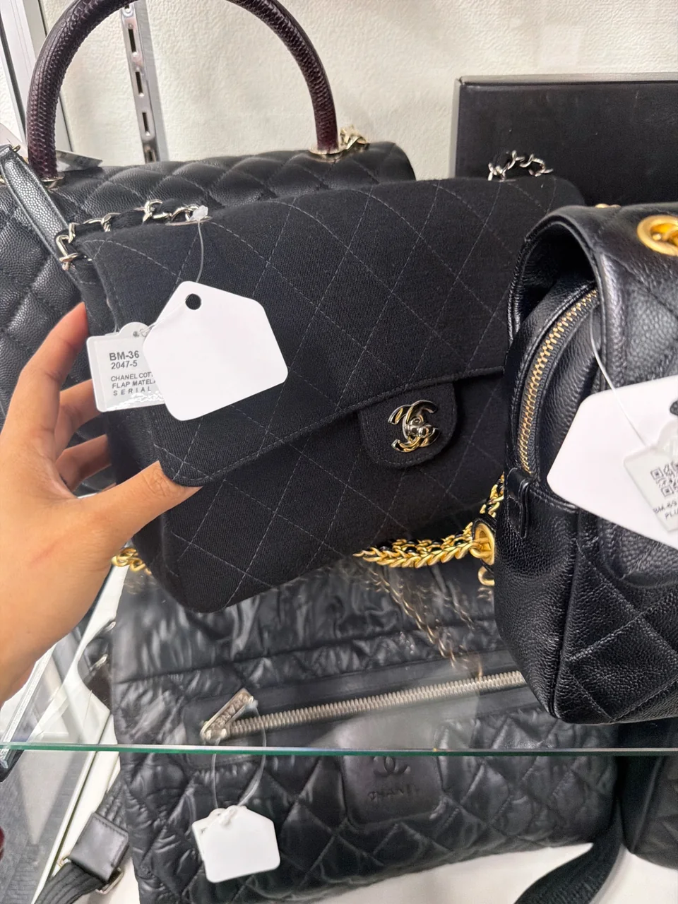 CHANEL COTTON SINGLE FLAP MATELASSE 25 (5 SERIAL CODE)