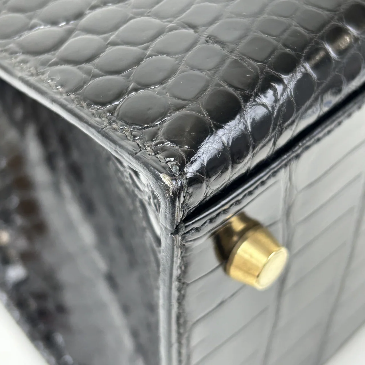 HERMES KELLY 32 (POROSUS, BLACK, ○W STAMP) view 9