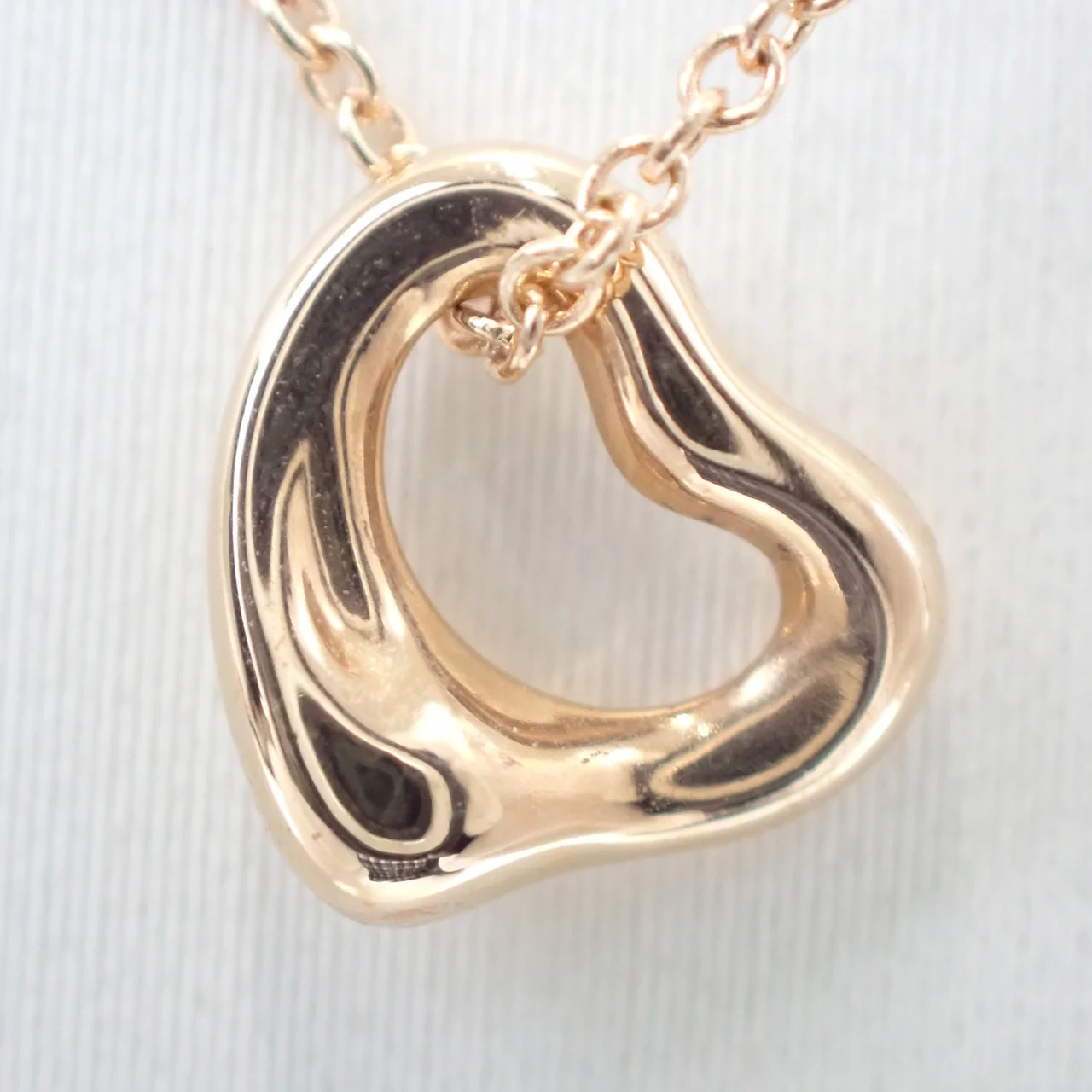 750PG TIFFANY&CO. OPEN HEART NECKLACE 1.6G