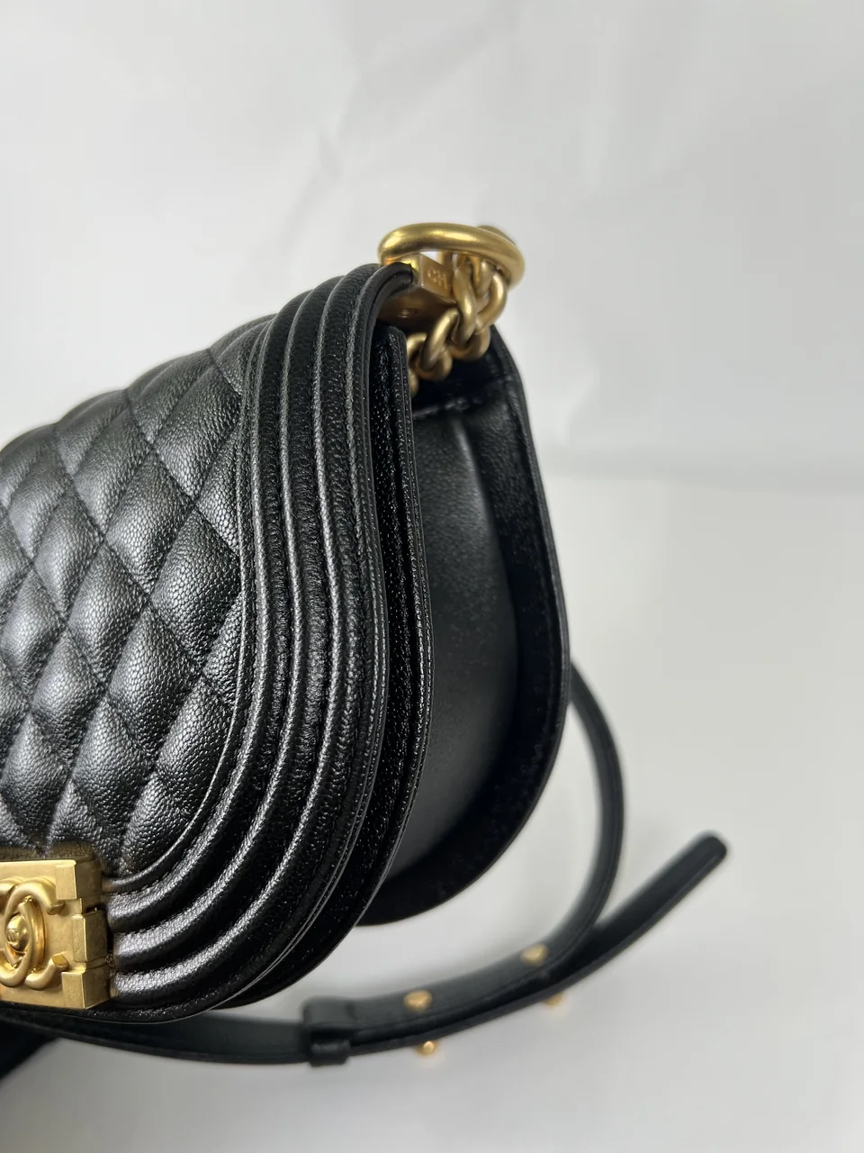 CHANEL CAVIAR LE BOY MESSENGER BAG view 8