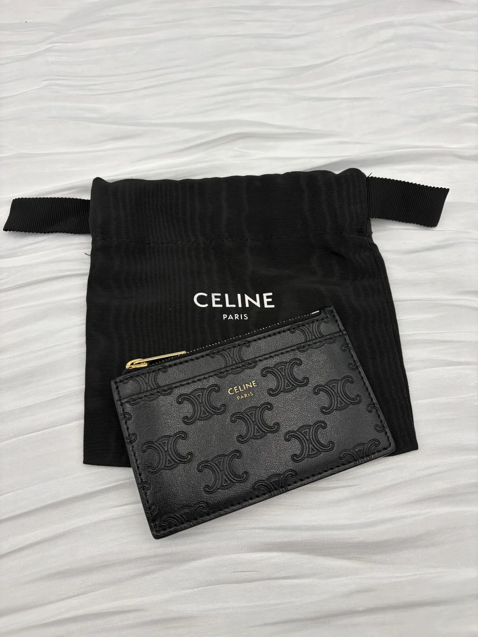 CELINE TRIOMPHE COIN CASE (BLACK)