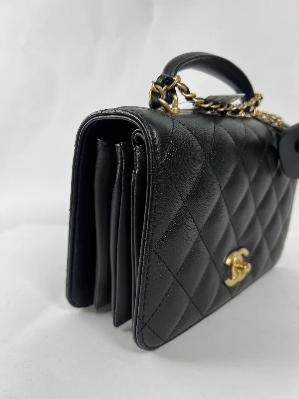 CHANEL CAVIAR MATELASSE FULL FLAP TOP HANDLE view 9