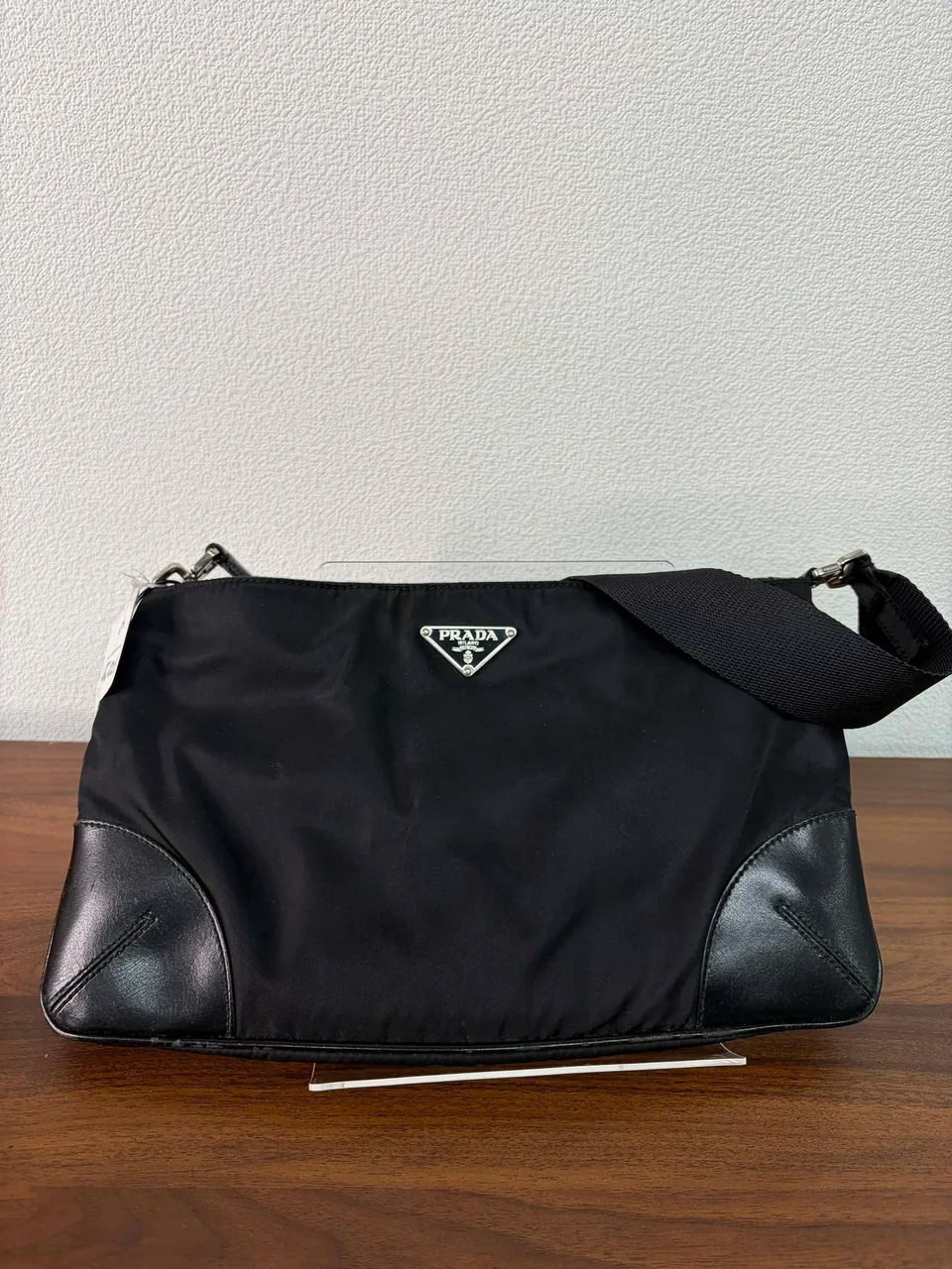 PRADA NYLON SHOULDER BAG (BLACK) view 6