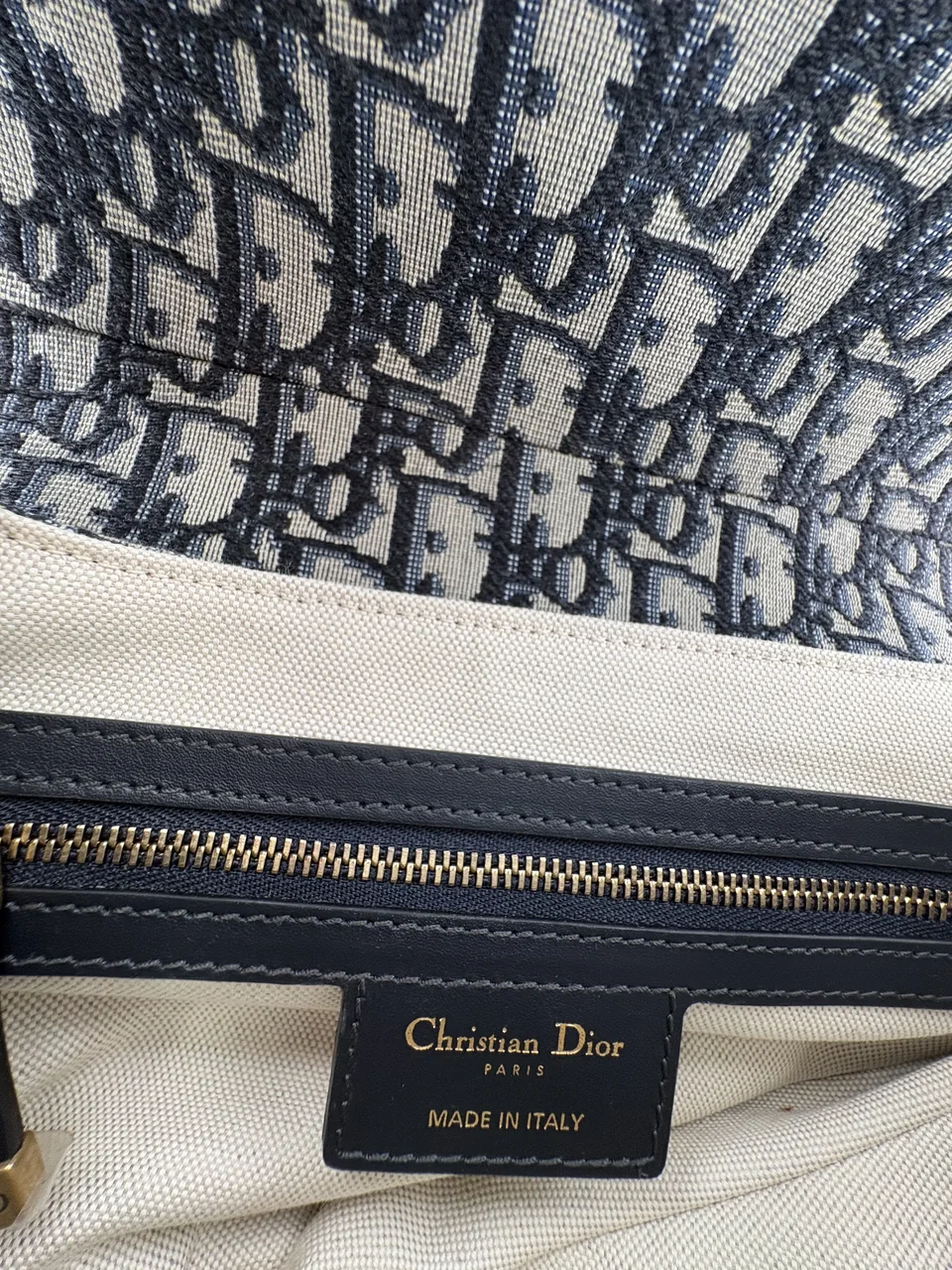DIOR OBLIQUE SADDLE BAG (NAVY) view 12