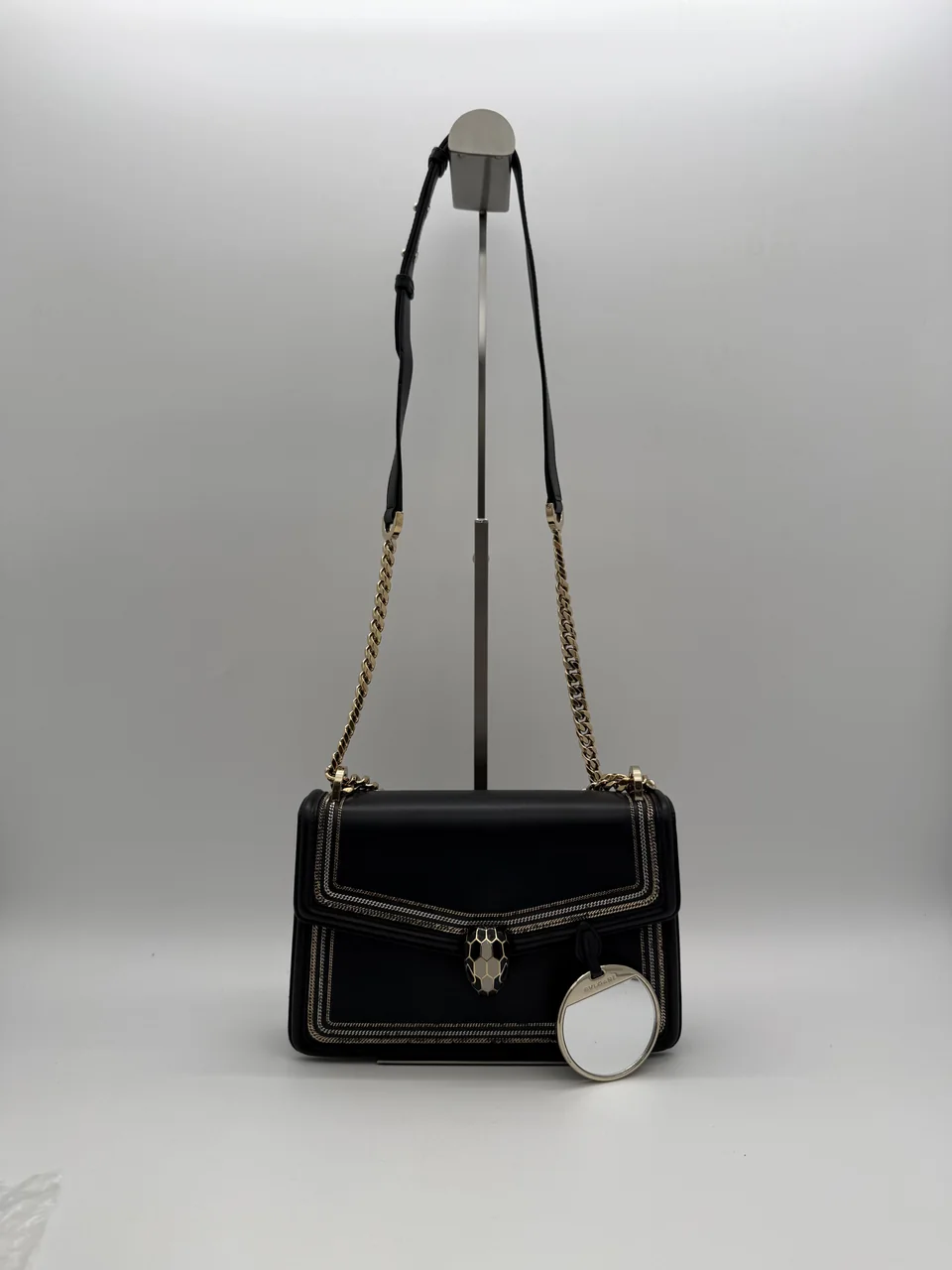 BVLGARI SERPENTI CHAIN SHOULDER BAG (BLACK)