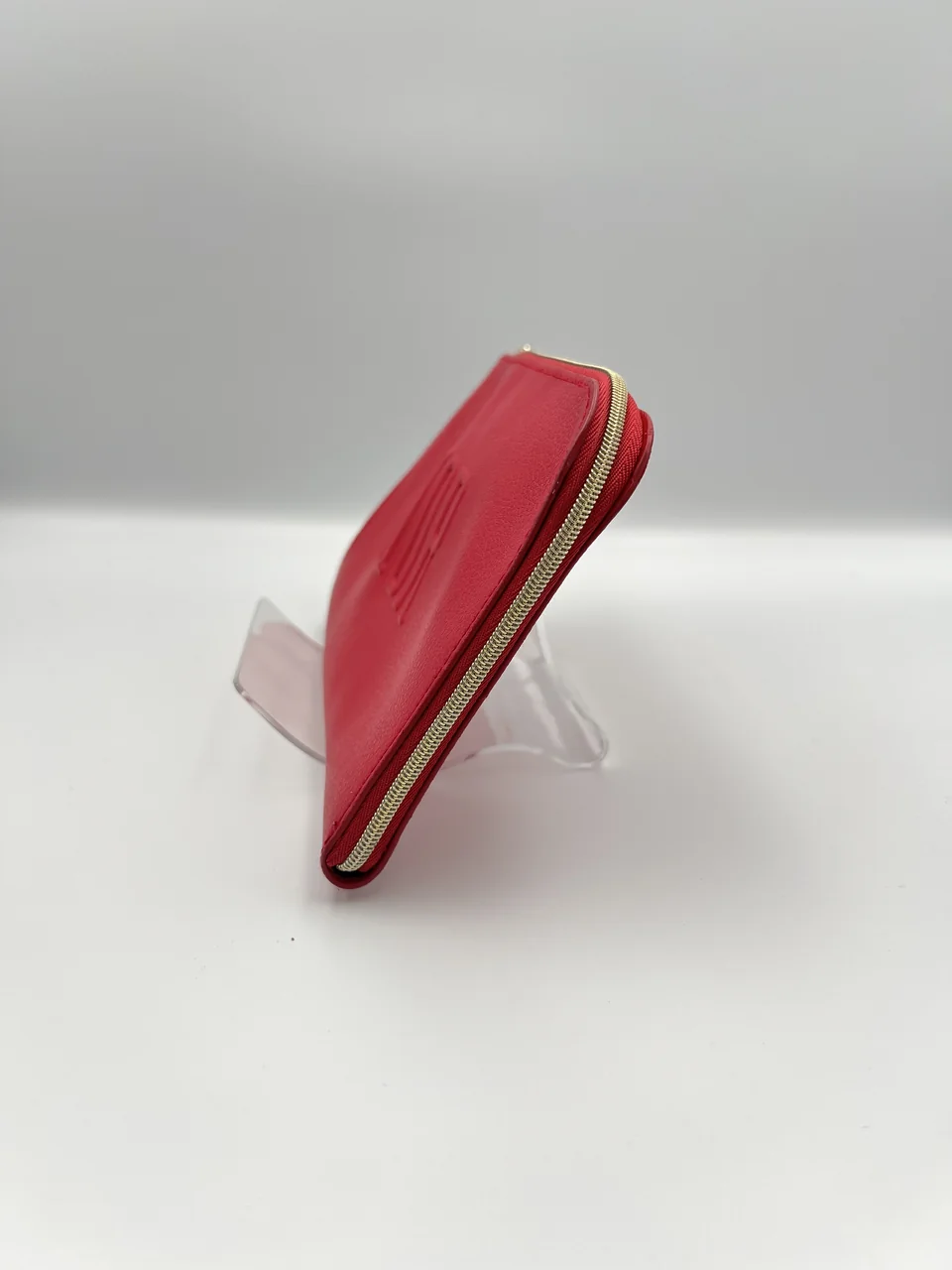 CHRISTIAN DIOR RED L-ZIP COSMETIC POUCH view 4