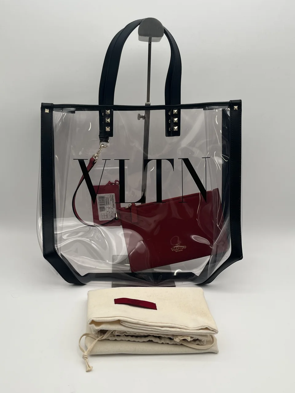 VALENTINO VINYL TOTE BAG (BLACK)