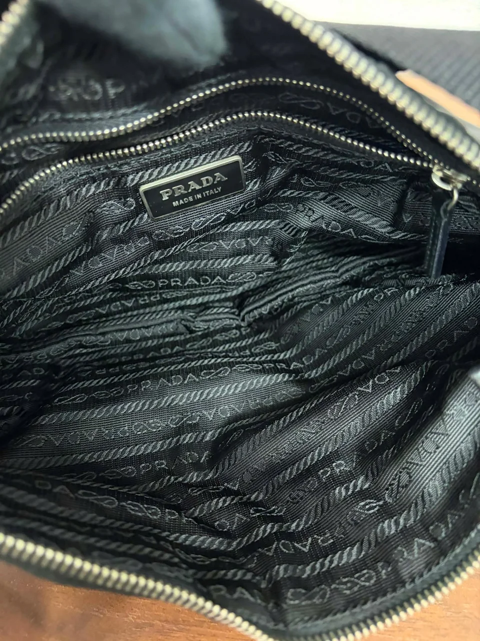 PRADA NYLON SHOULDER BAG (BLACK) hover