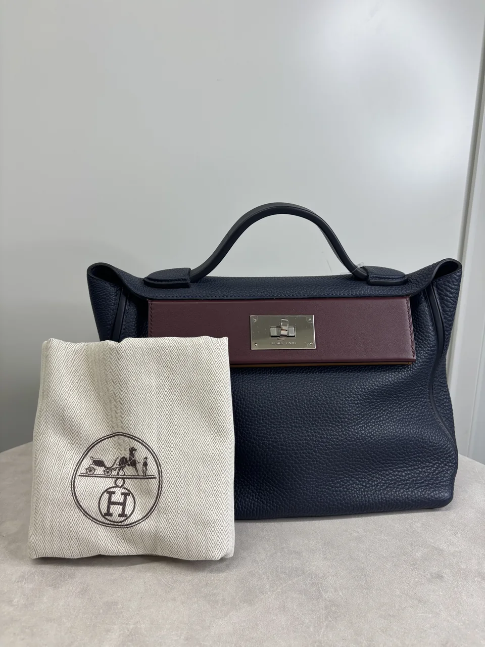 HERMES 24/24 (TOGO, BLUE NUIT/BORDEAUX/CRAFT/BLUE INDIGO. Y STAMP) view 10