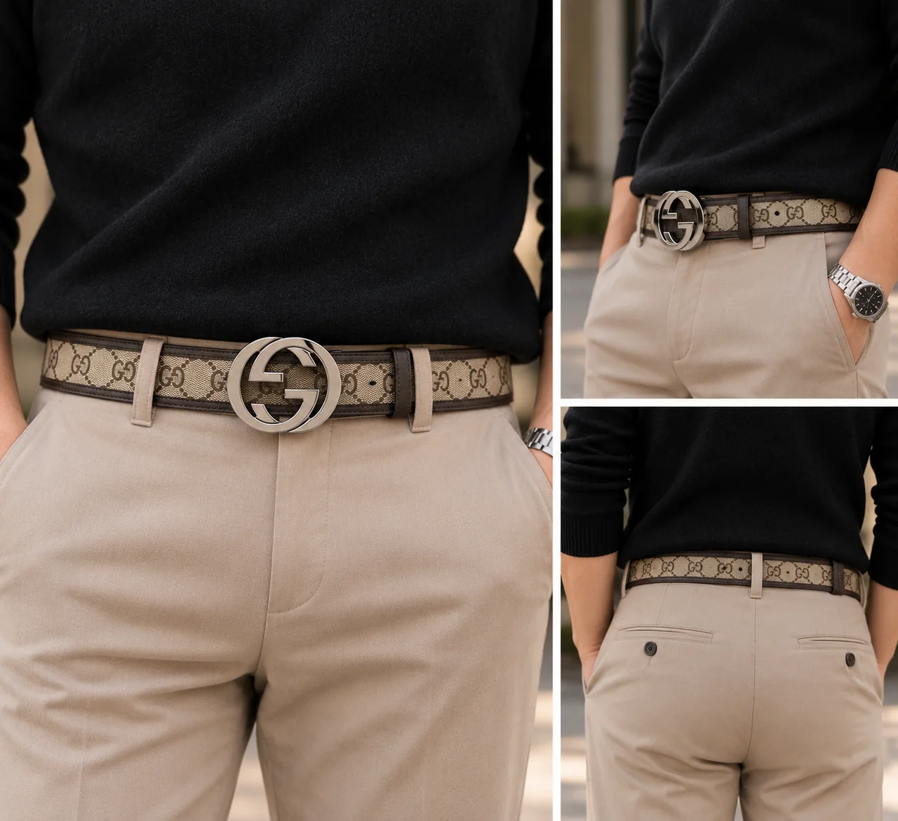 GUCCI INTERLOCKING G BELT (DARK BROWN) hover