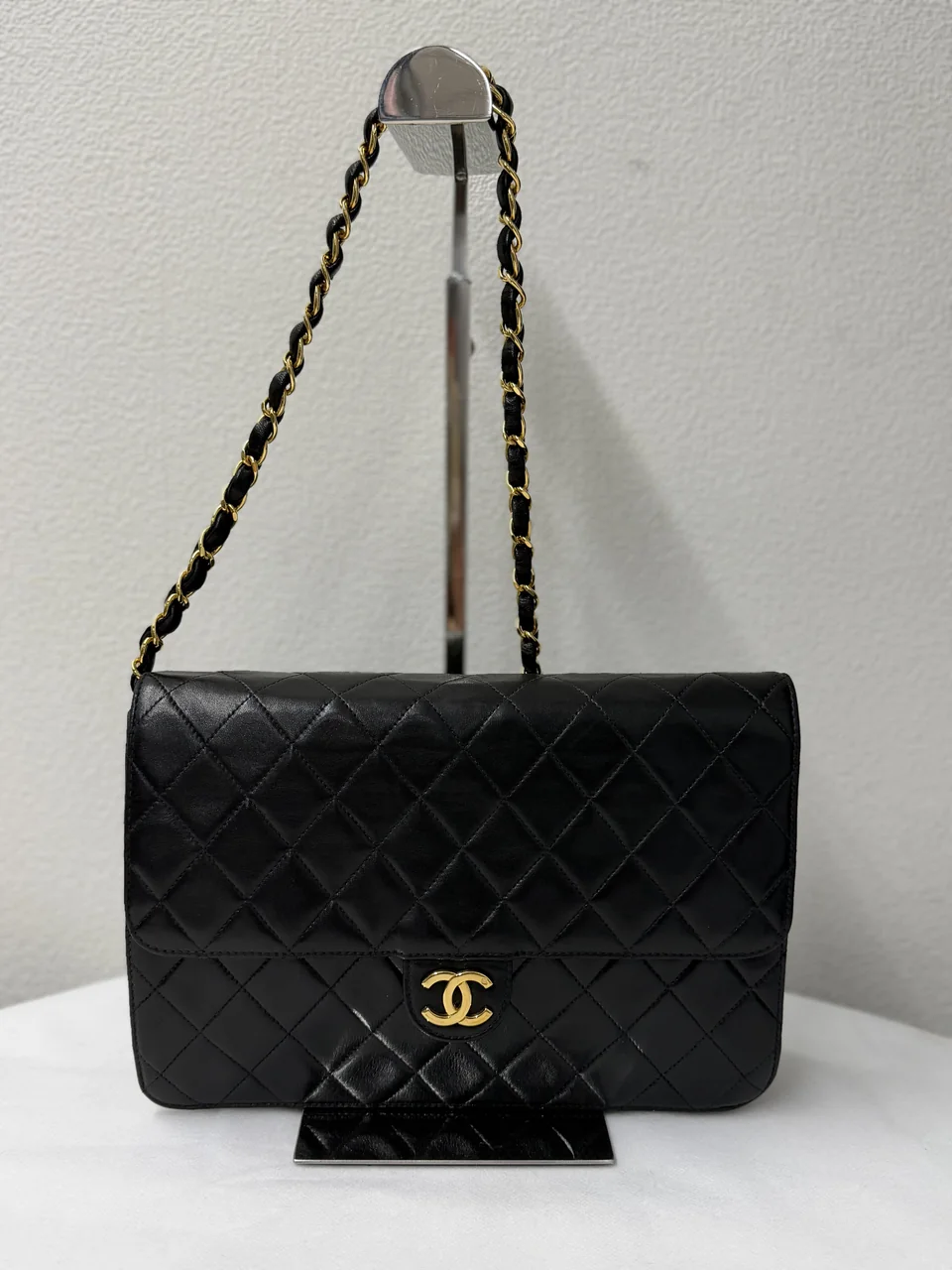 CHANEL LAMB SKIN SINGLE FLAP MATELASSE SHOULDER BAG