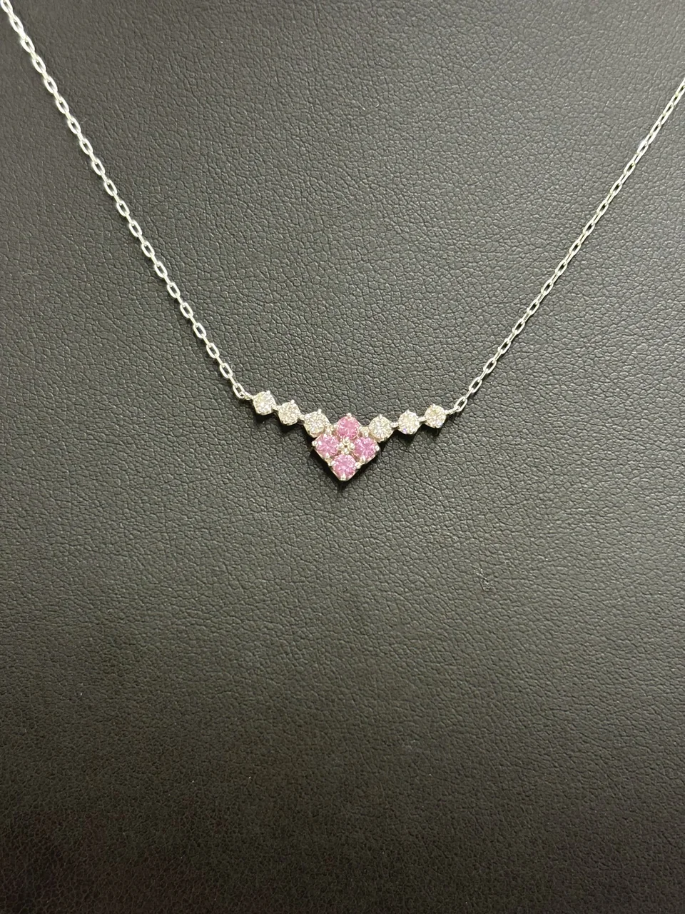 PT850/900 PADPARADSCHA NECKLACE S0.31CT FD0.26CT 2.9G