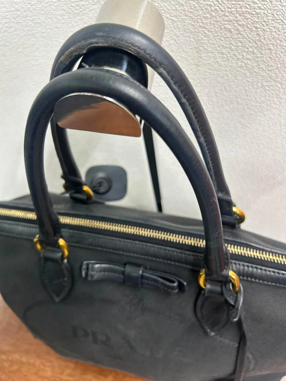 PRADA CANVAS TWO-WAY BAG (BLACK) view 6