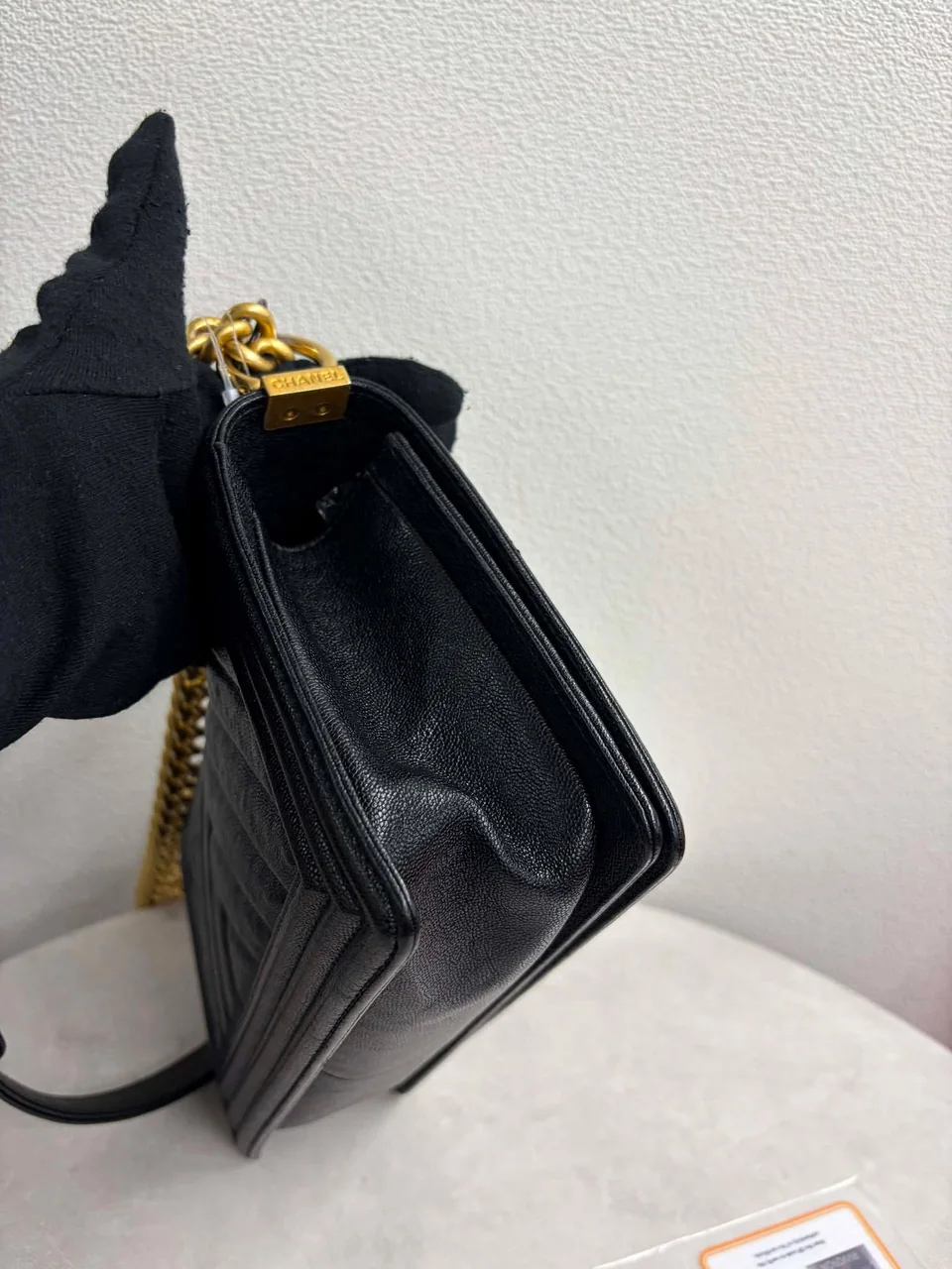 CHANEL CAVIAR SINGLE FLAP LE BOY (26 SERIAL CODE) view 6