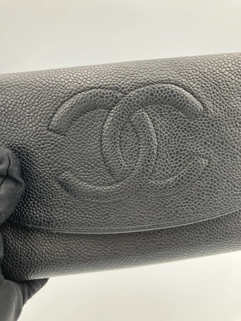 CHANEL CAVIAR TRIFOLD WALLET view 7
