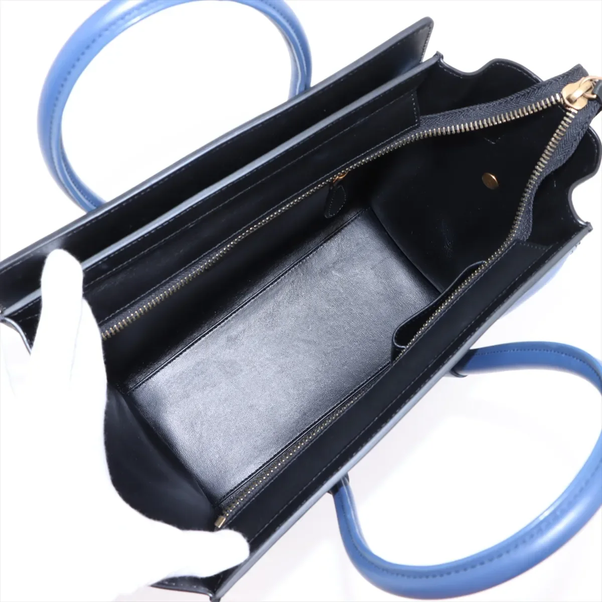 CELINE LUGGAGE MINI SHOPPER (BLACK/BLUE) view 7