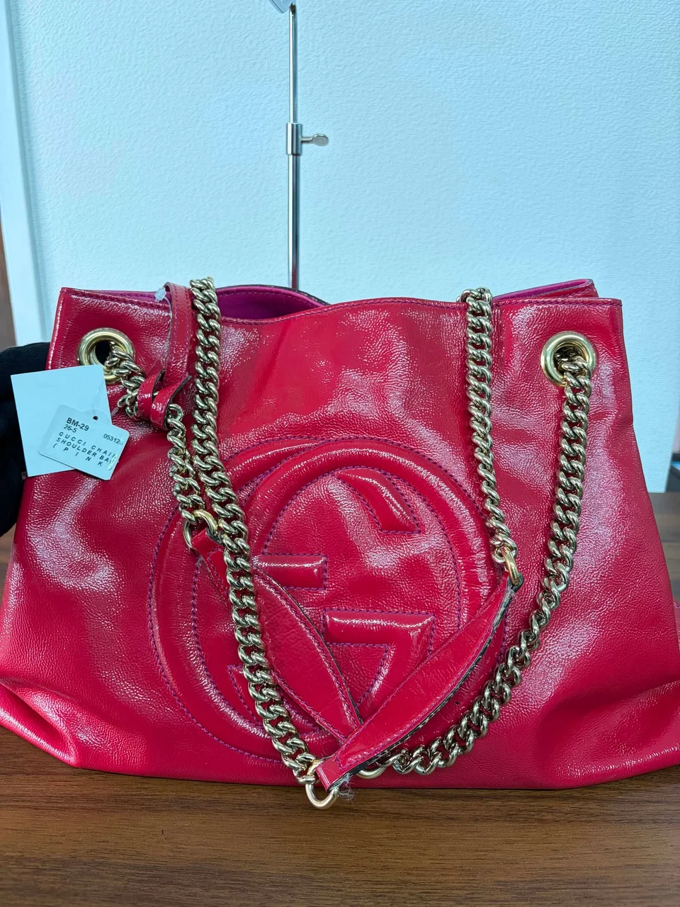 GUCCI CHAIN SHOULDER BAG (PINK) view 8
