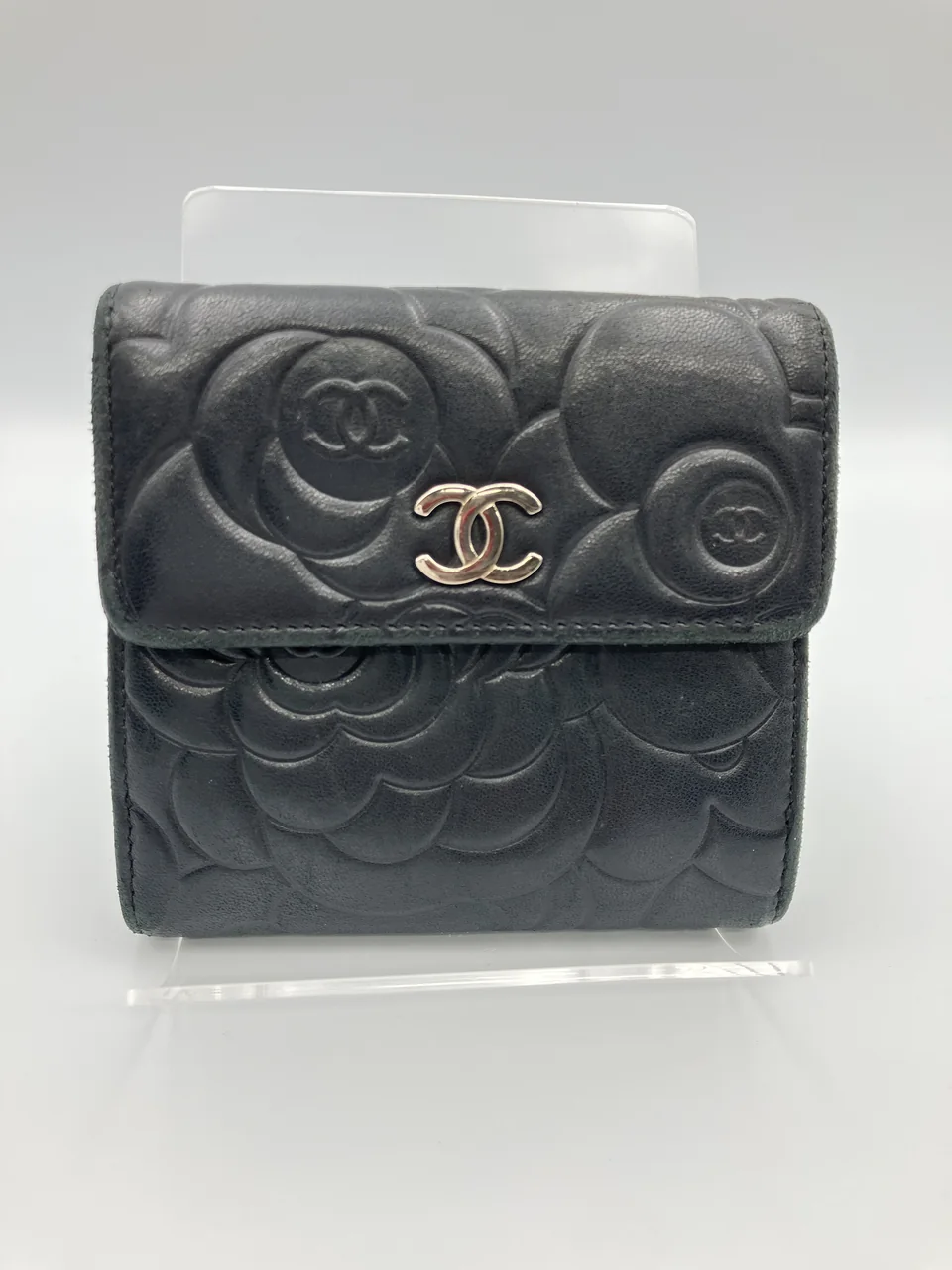 CHANEL LAMB SKIN CAMELIA WALLET