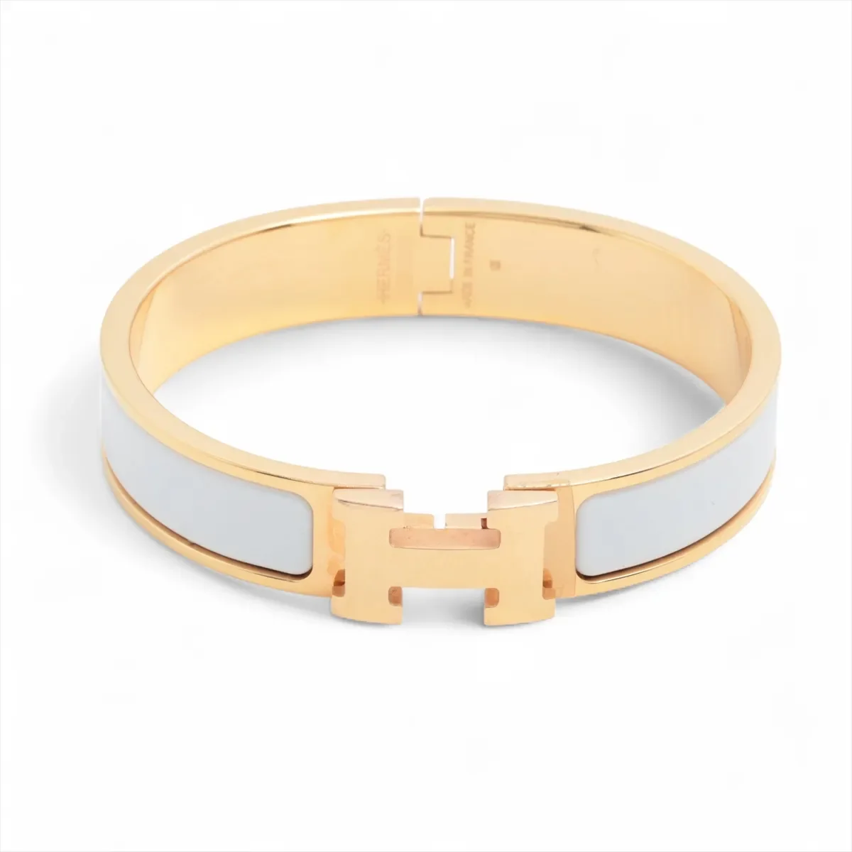HERMES CLIC H (WHITE/GOLD)