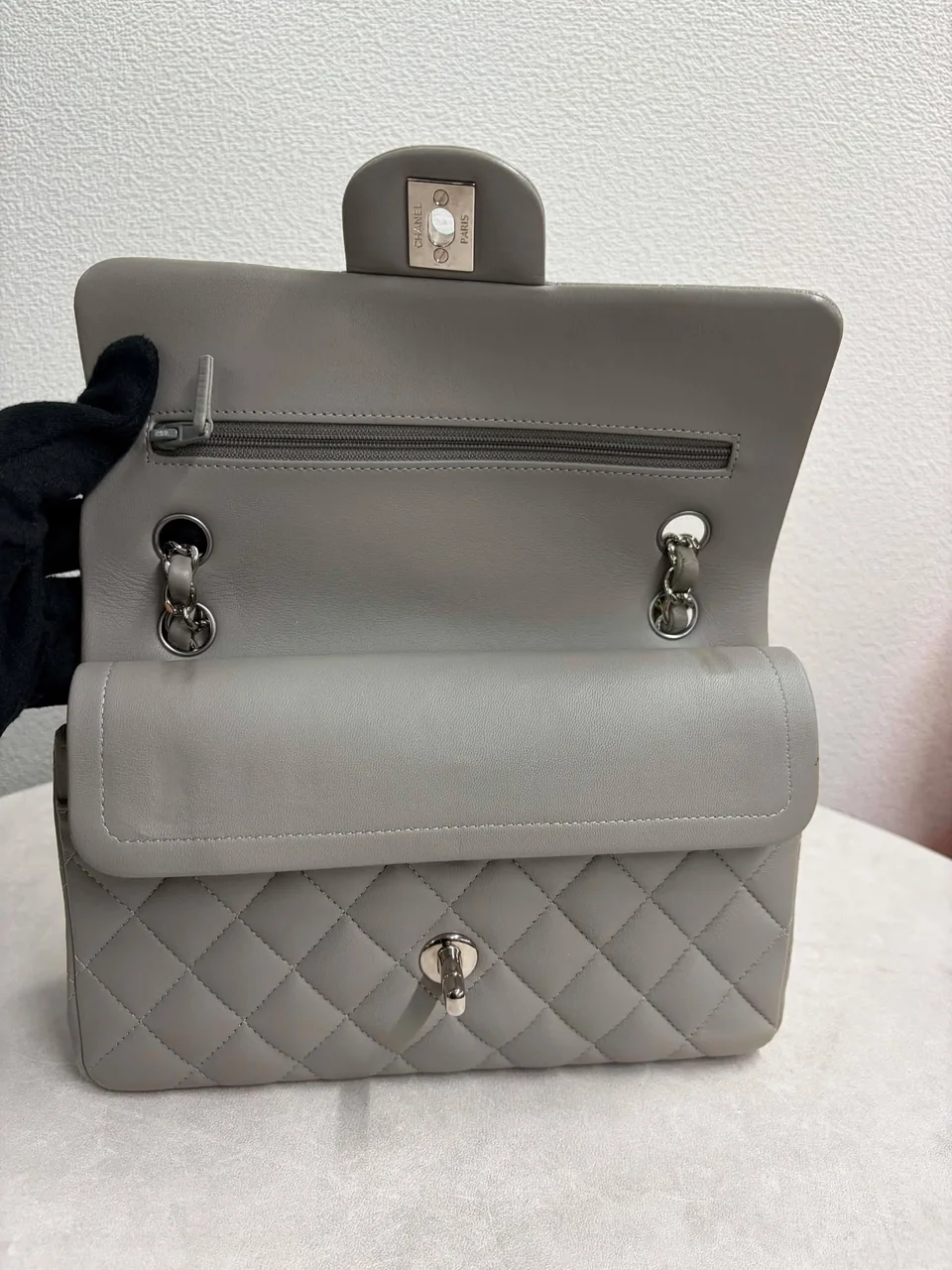 CHANEL LAMB SKIN MATELASSE DOUBLE FLAP view 6