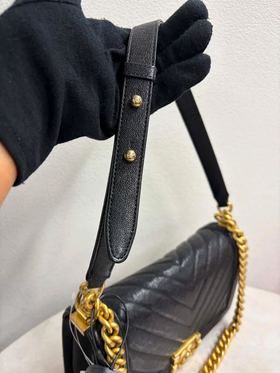 CHANEL CAVIAR SINGLE FLAP LE BOY (26 SERIAL CODE) view 9