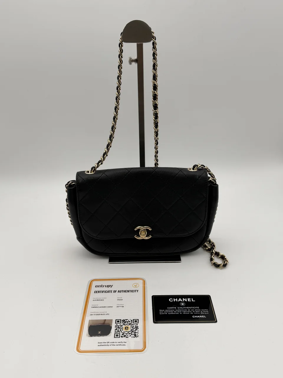 CHANEL CALF SKIN CHAIN SHOULDER BAG (26 SERIAL CODE)