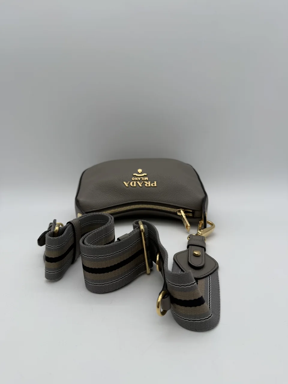 PRADA VITELLO PHOENIX SHOULDER BAG (BROWN) view 6
