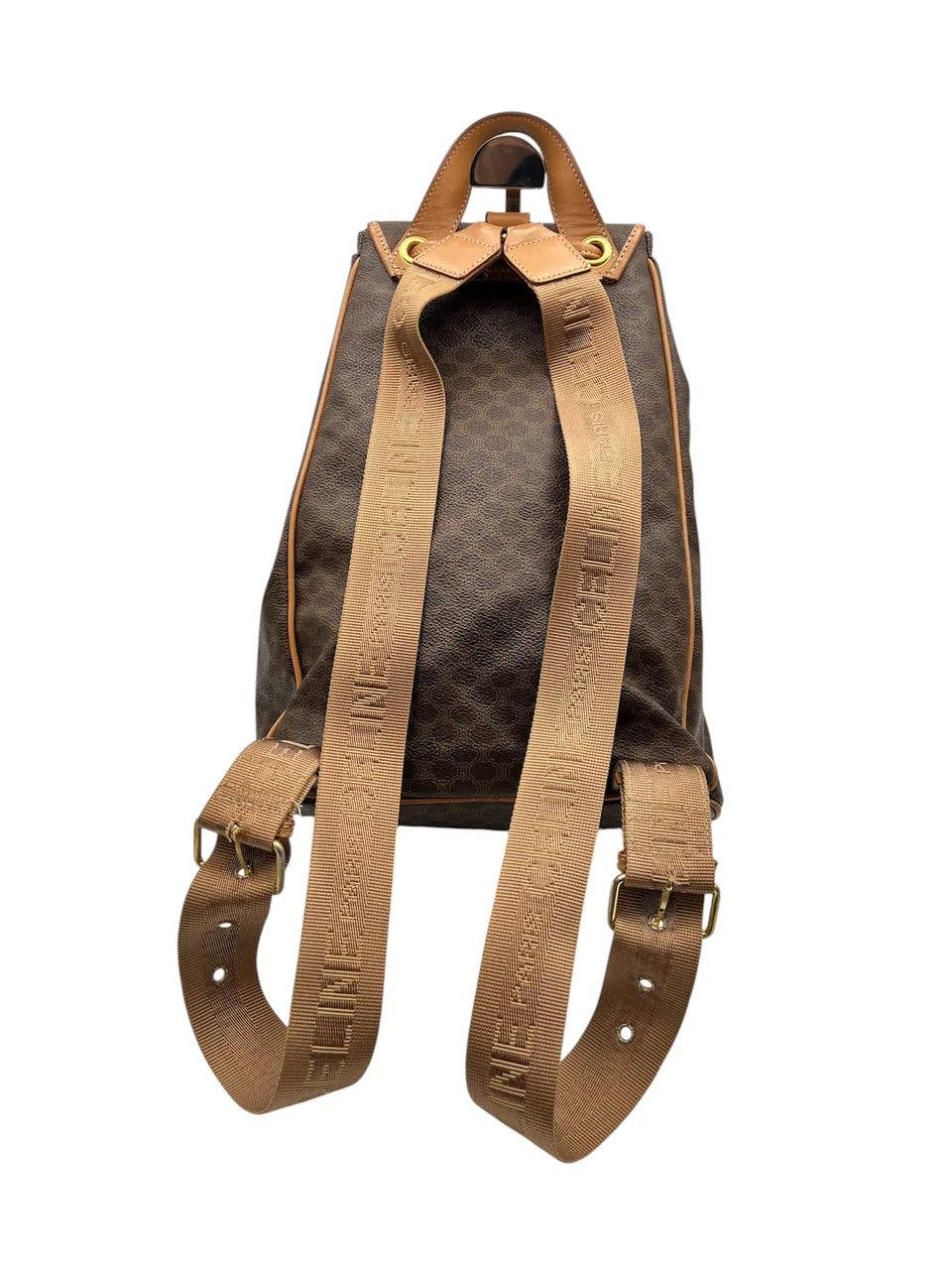 CELINE MACADAM DRAWSTRING BACKPACK (BROWN) view 7
