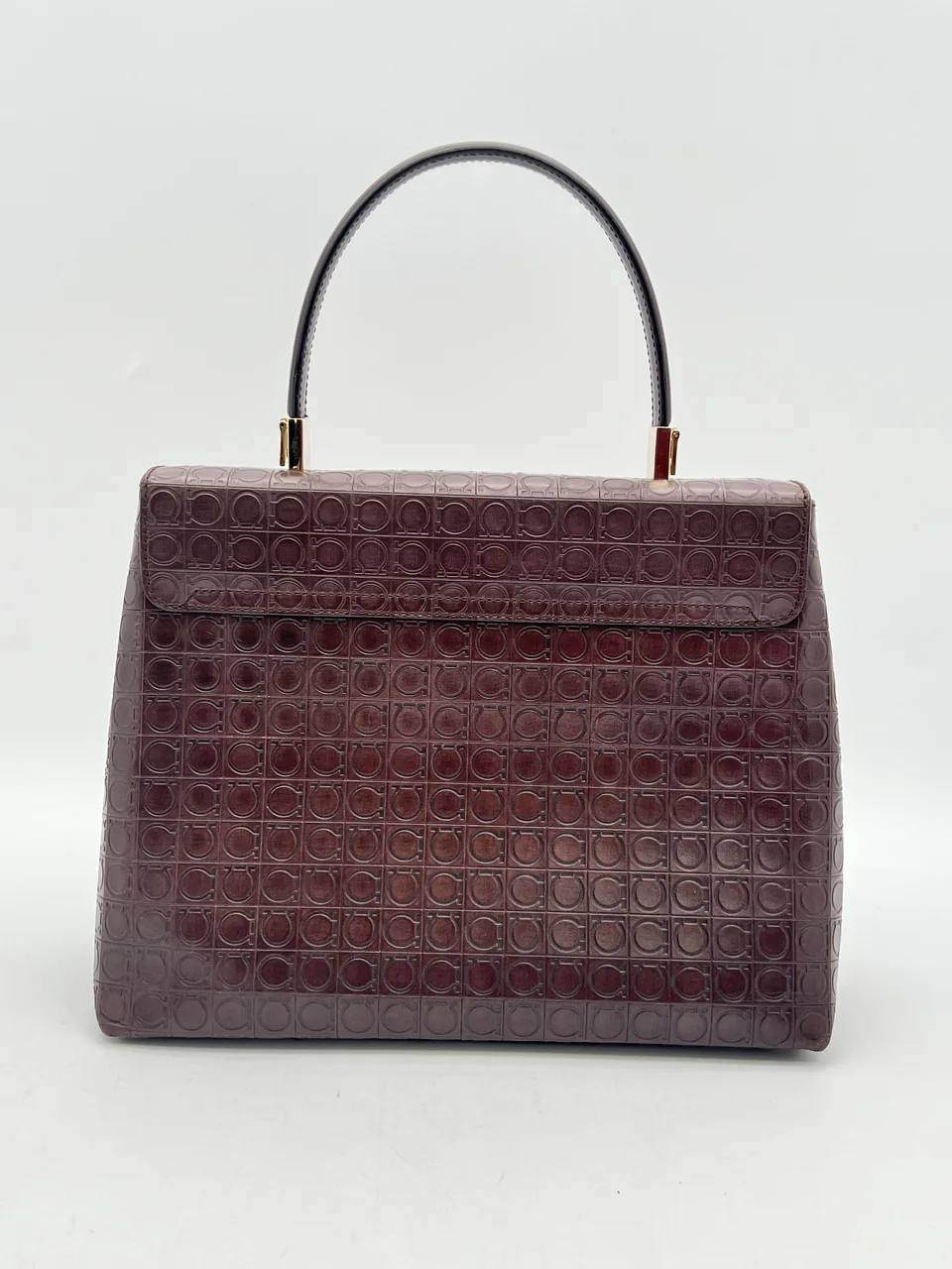 SALVATORE FERRAGAMO GANCINI HANDBAG (DARK BROWN) view 9