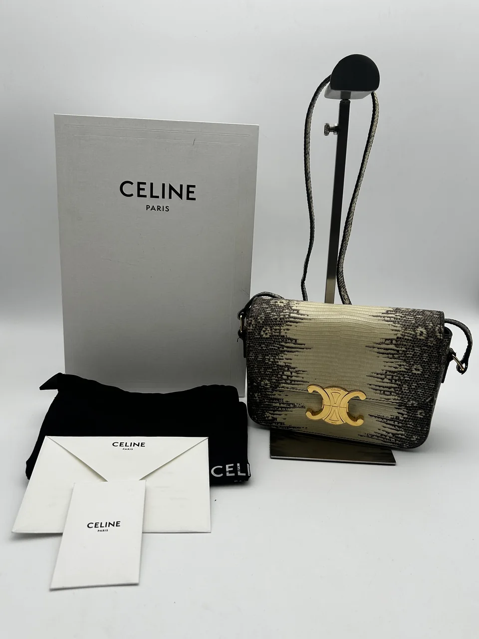 CELINE LIZARD TEEN TRIOMPHE SHOULDER BAG