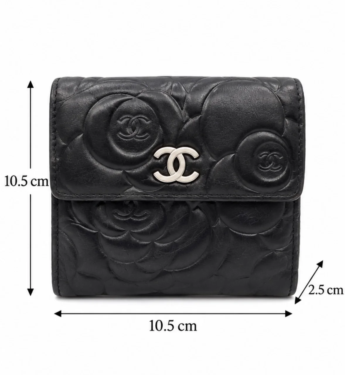 CHANEL LAMB SKIN CAMELIA WALLET view 3