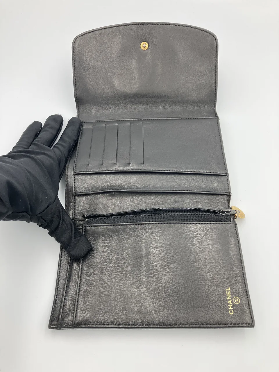 CHANEL CAVIAR TRIFOLD WALLET view 8