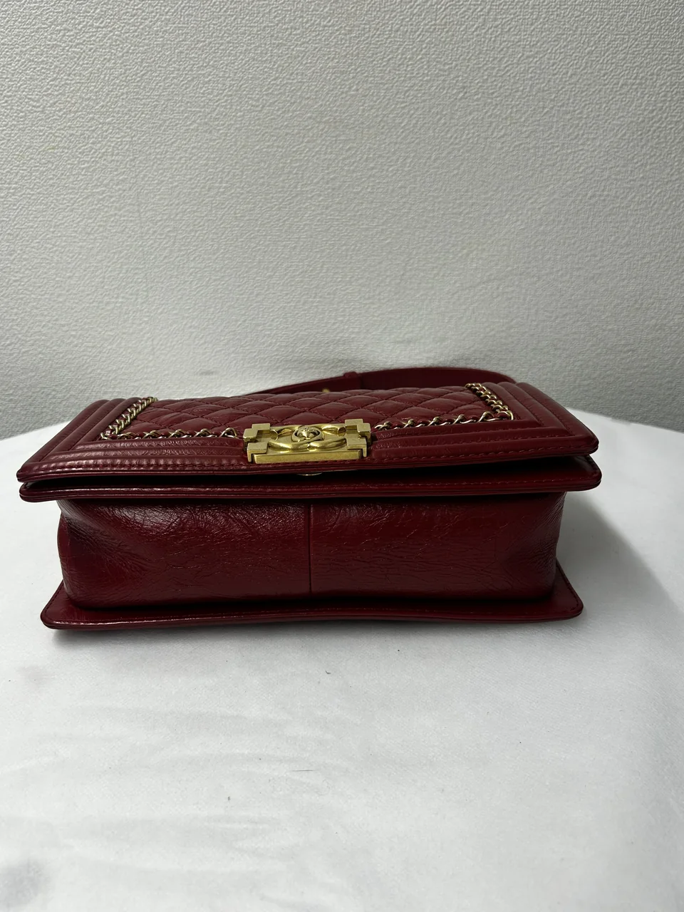 CHANEL CALF SKIN LE BOY CHAIN SHOULDER BAG view 5