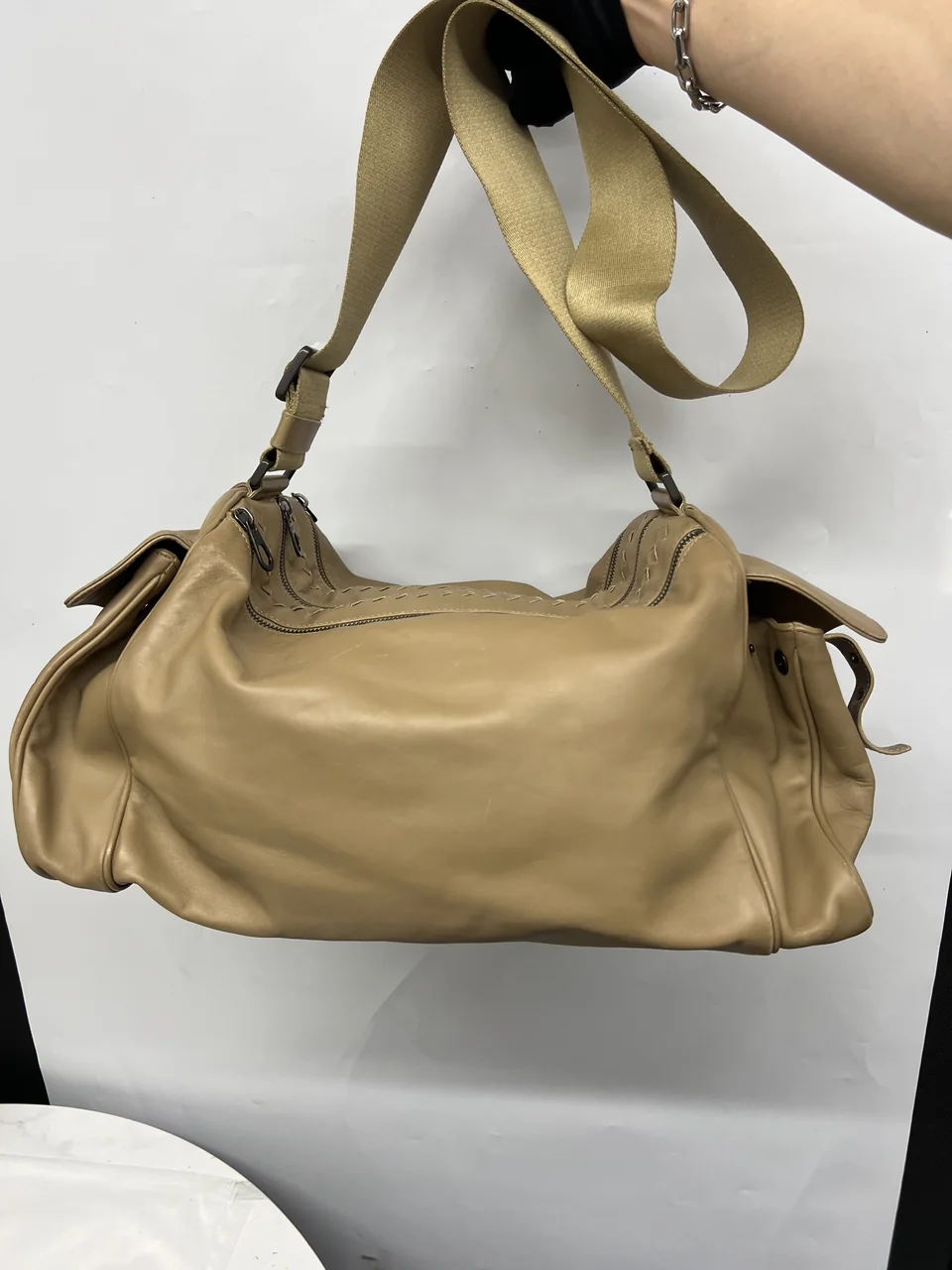 BOTTEGA VENETA SIDE POCKET ZIP POST SHOULDER BAG hover