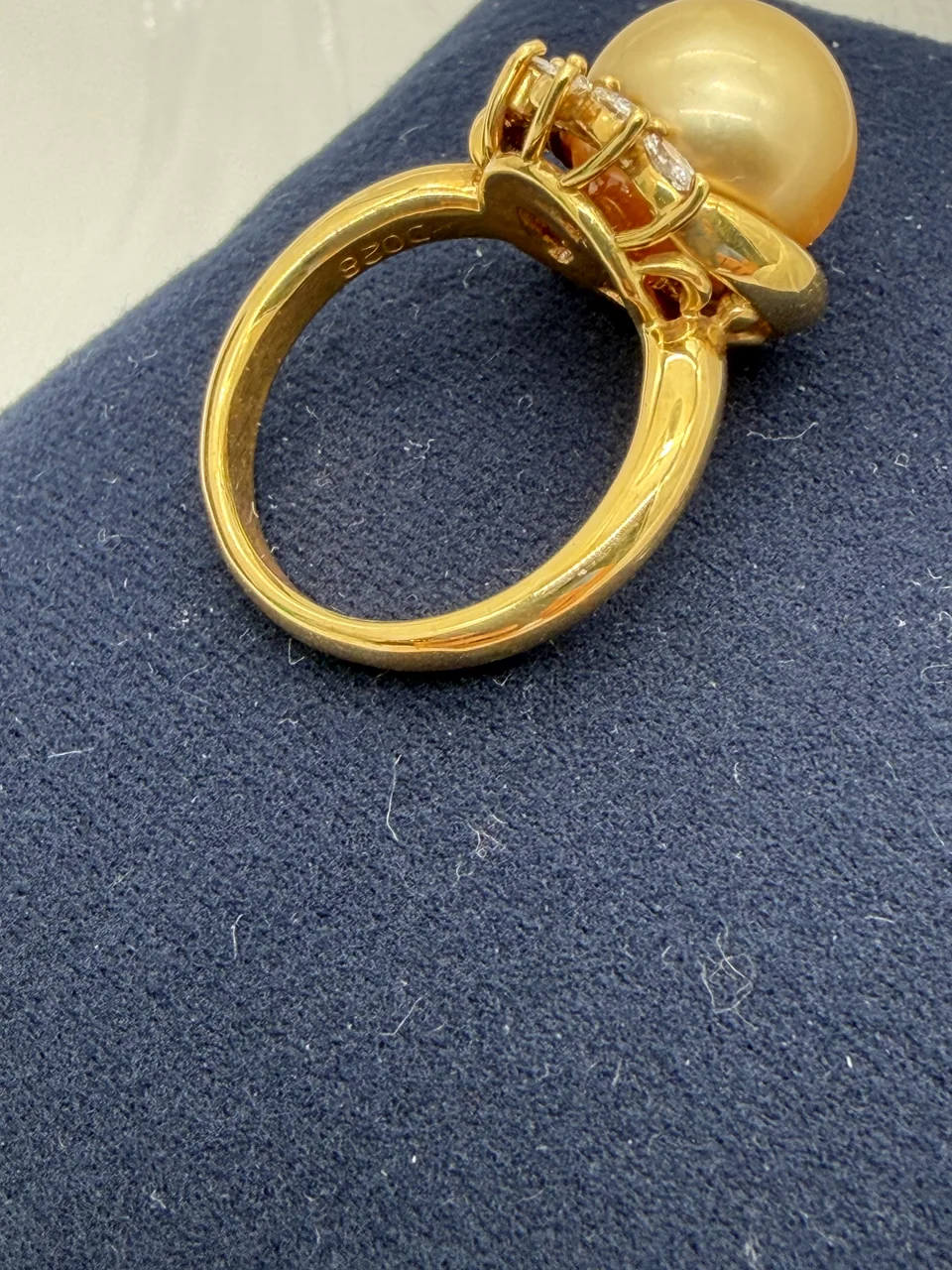 K18 PEARL RING 10.6MM FD0.28CT 8.8G view 3