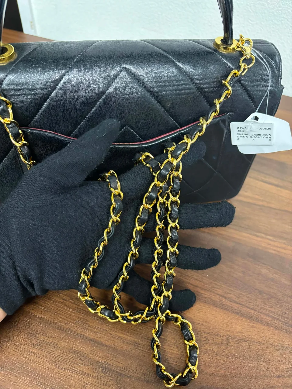 CHANEL LAMB SKIN CHAIN SHOULDER BAG view 11
