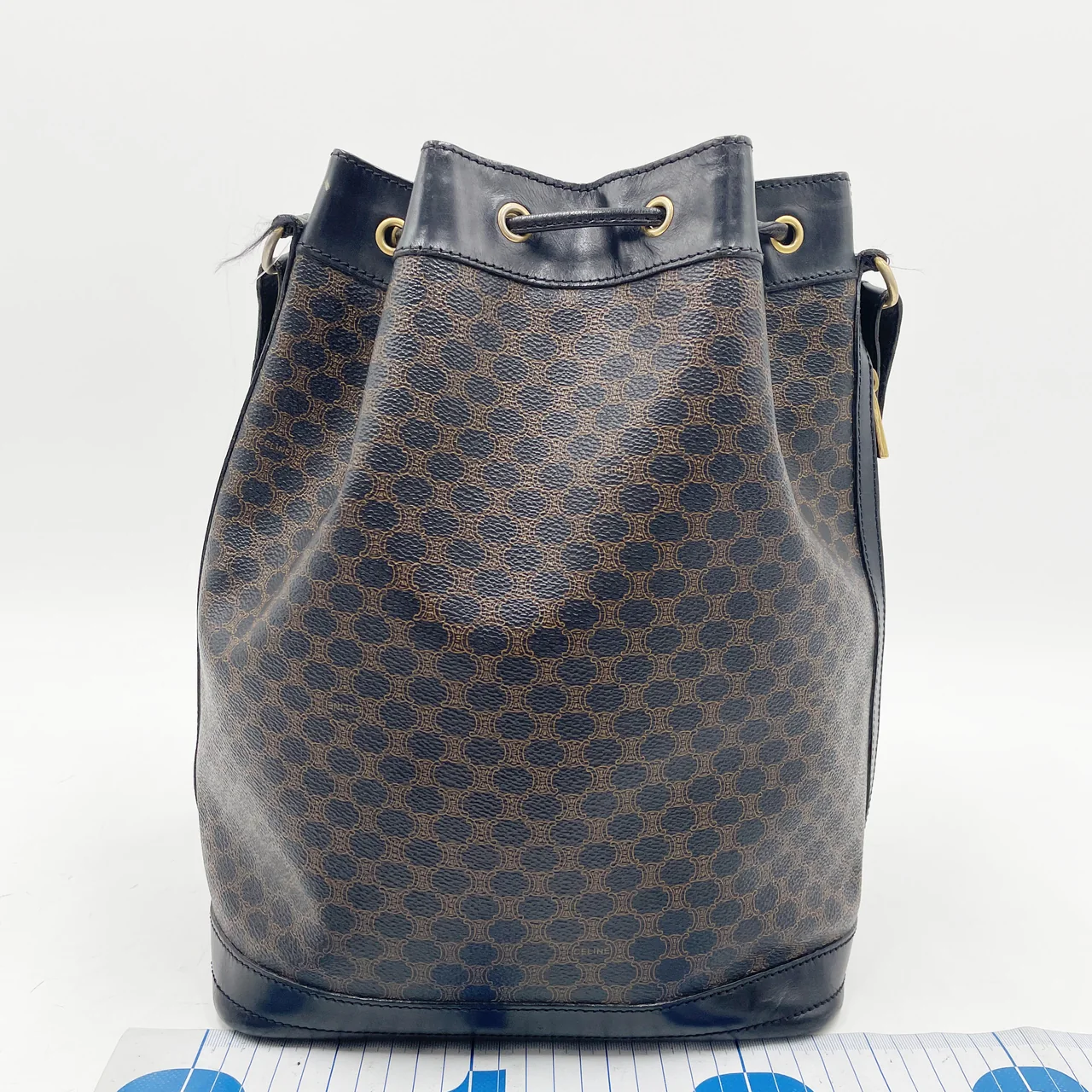 CELINE MACADAM SHOULDER BAG (BLACK) hover