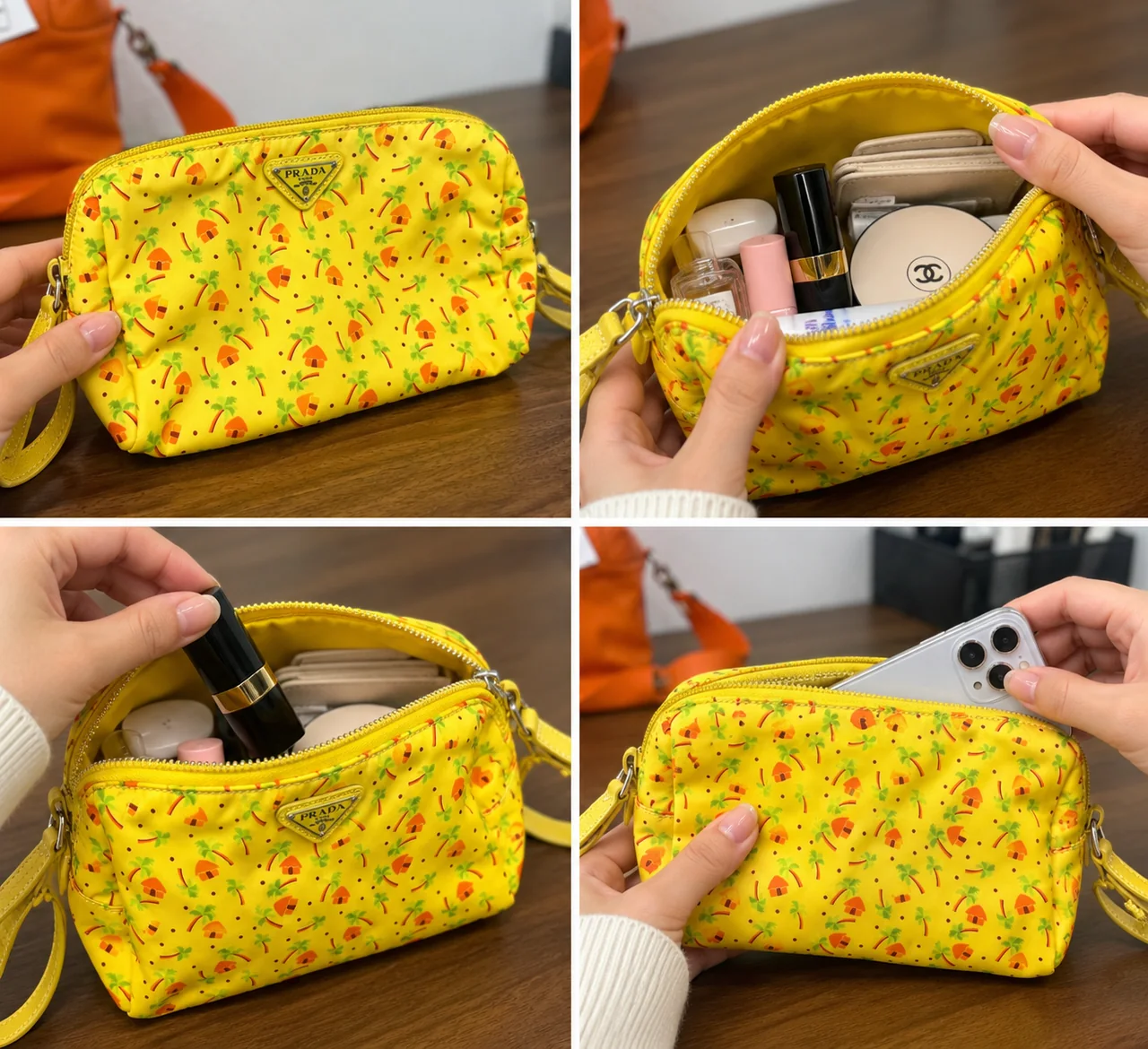 PRADA TESSUTO POUCH (YELLOW) hover