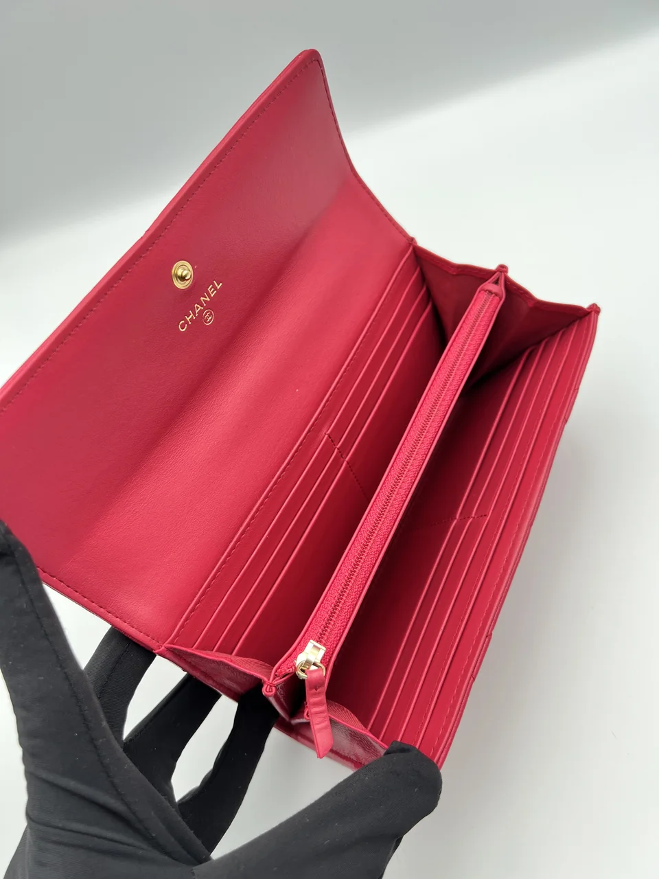 CHANEL 19 LAMB SKIN LONG WALLET view 10