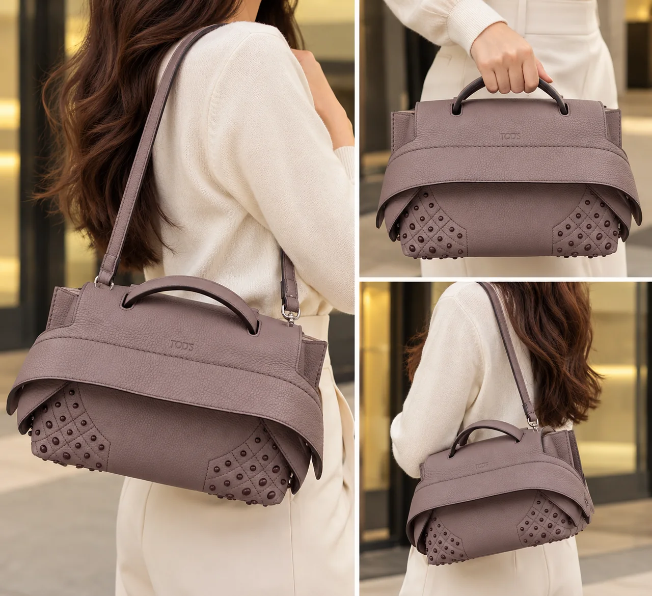 TOD'S TWO-WAY SHOULDER BAG (DUSTY PURPLE) hover