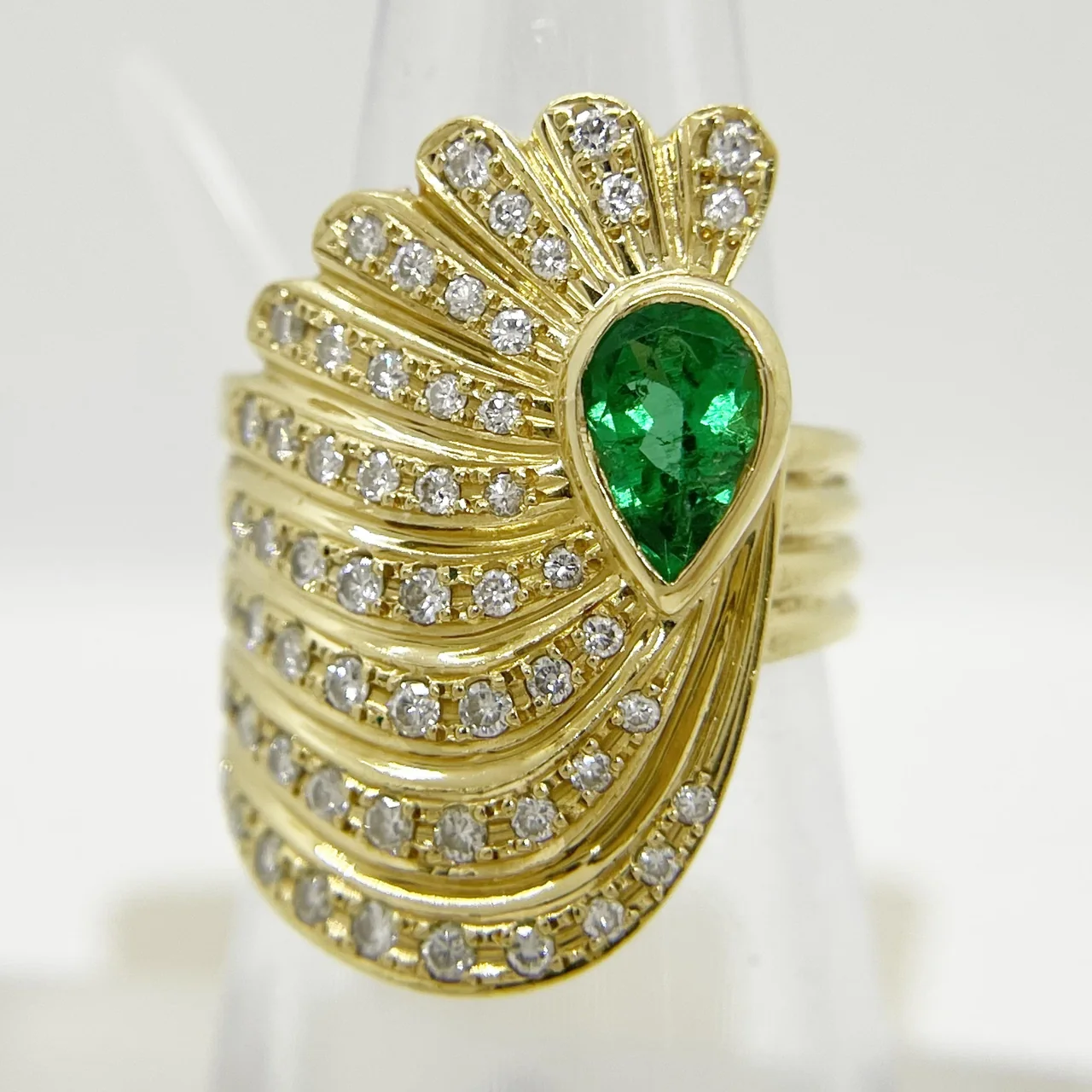 K18 EMERALD RING E0.78CT FD0.58CT 8.2G