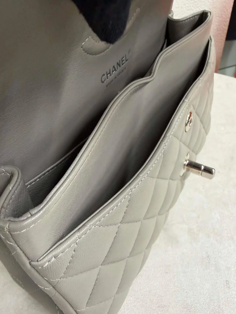 CHANEL LAMB SKIN MATELASSE DOUBLE FLAP view 3
