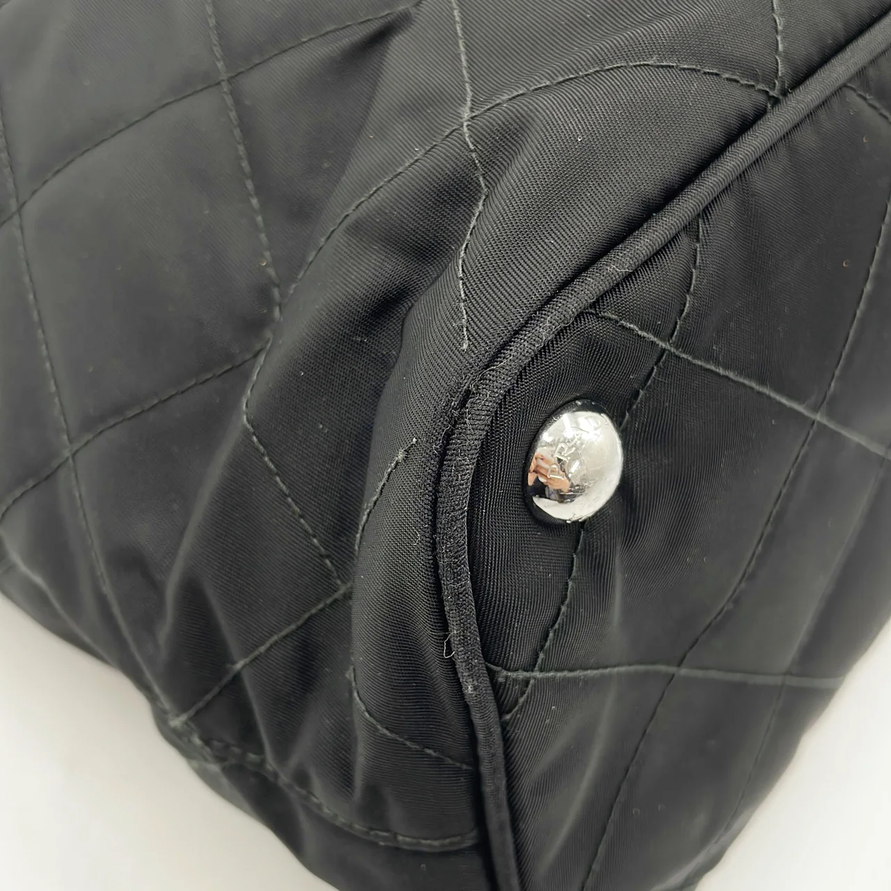 PRADA NYLON CHAIN TOTE BAG (BLACK) view 5