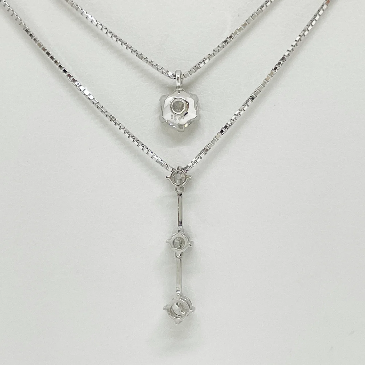 K18WG DIAMOND NECKLACE D0.530CT FD0.26CT 4.3G view 5