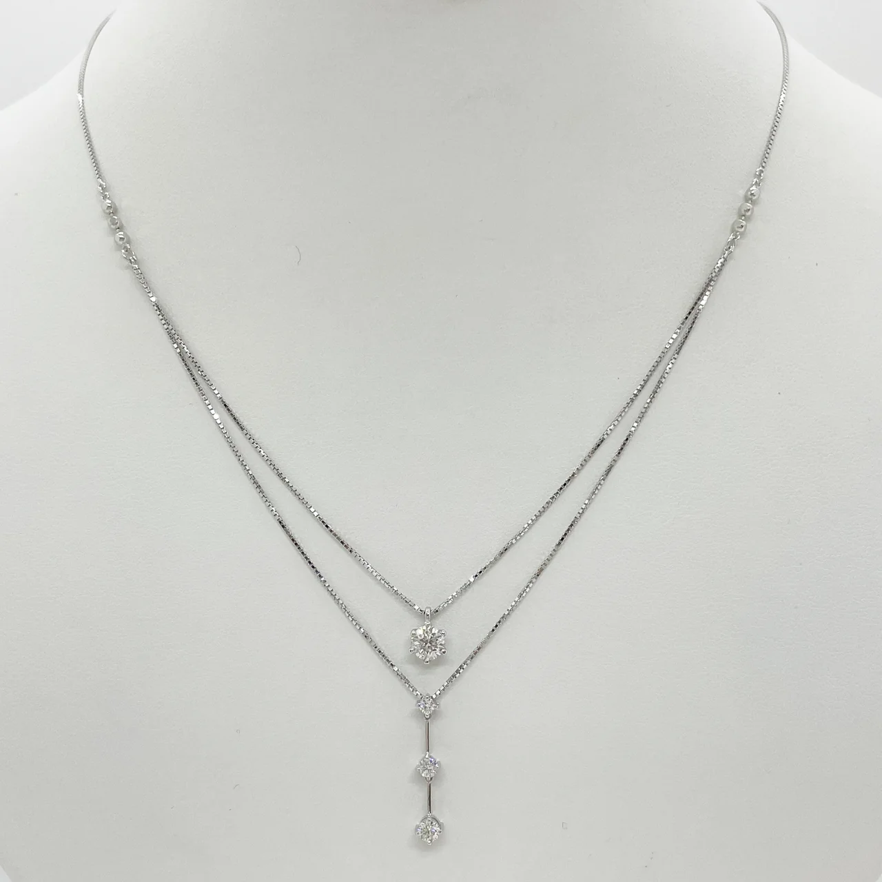 K18WG DIAMOND NECKLACE D0.530CT FD0.26CT 4.3G hover