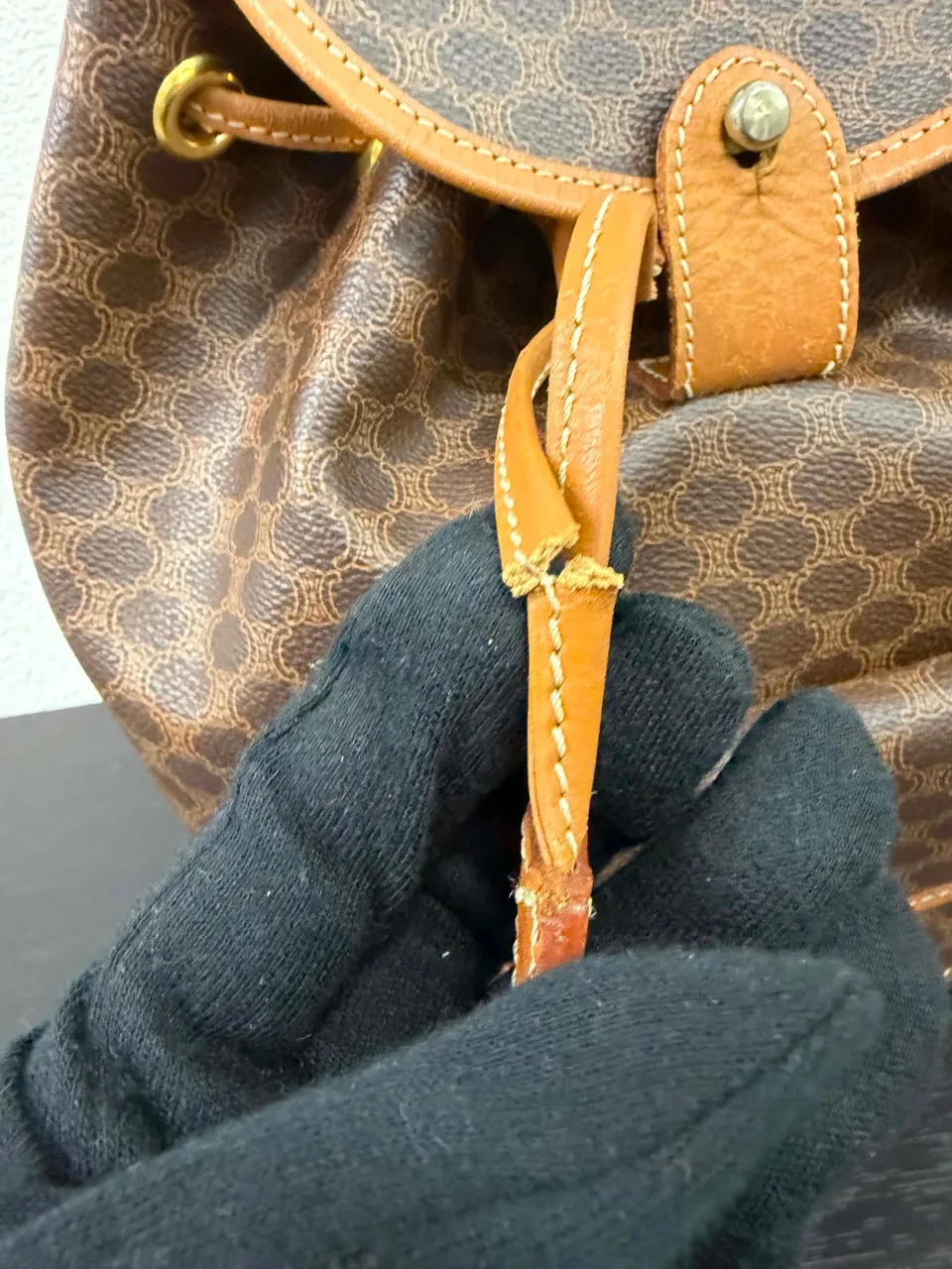 CELINE MACADAM BACKPACK (BROWN) view 8