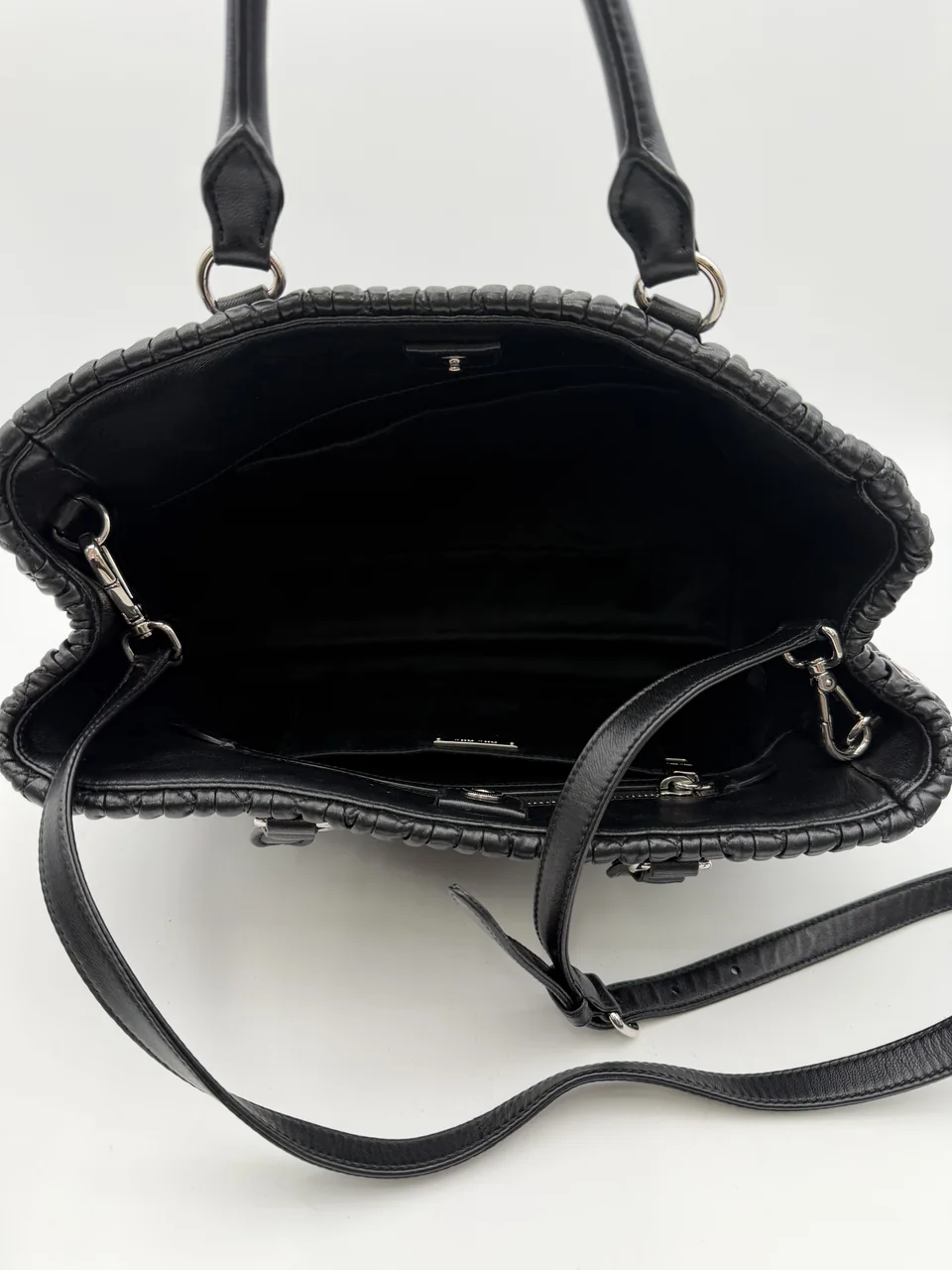 MIU MIU MATELASSE TWO-WAY BAG (BLACK) view 3