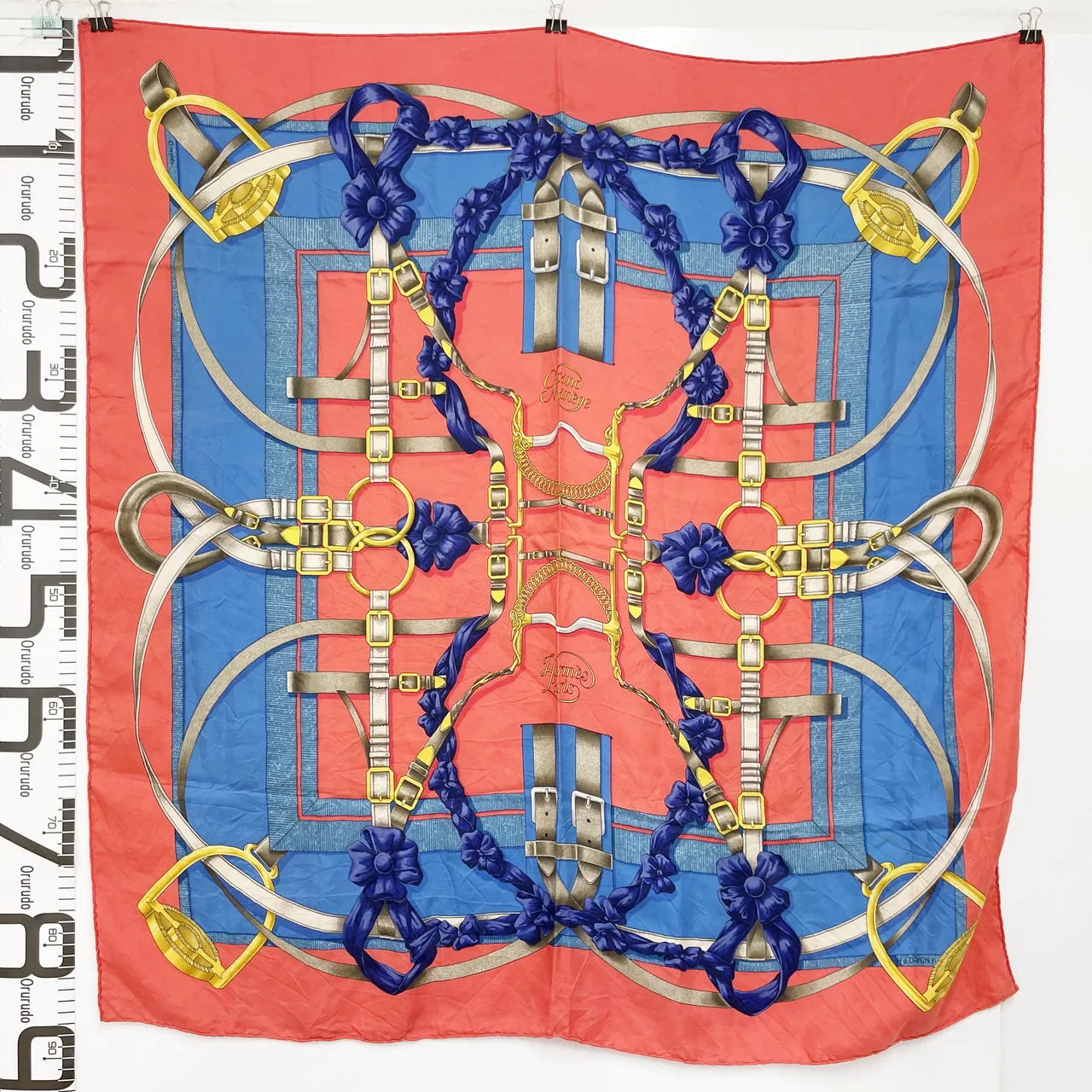 HERMES SCARF (RED/BLUE)